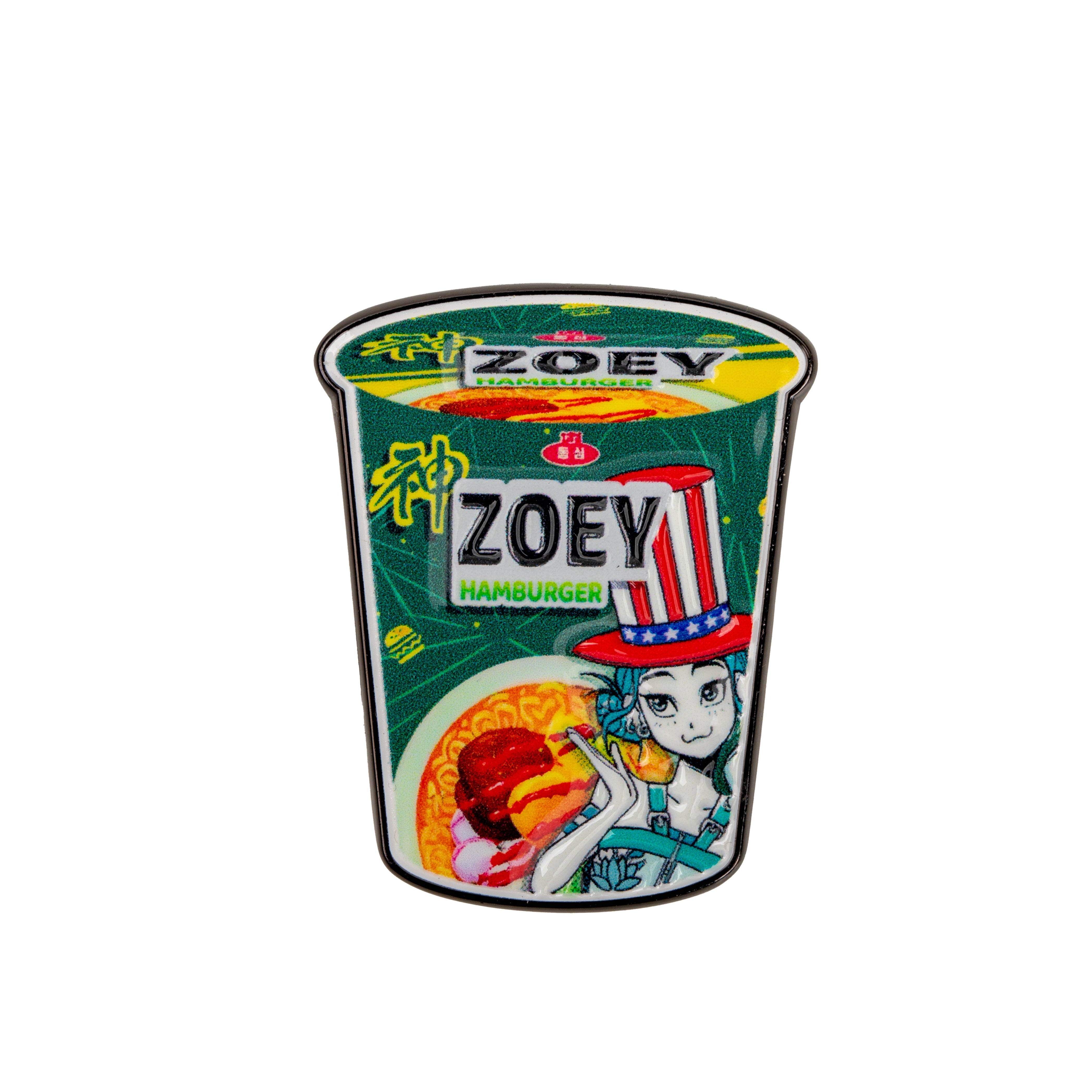 K-Pop Demon Hunters Zoey Hamburger Noodles Pin