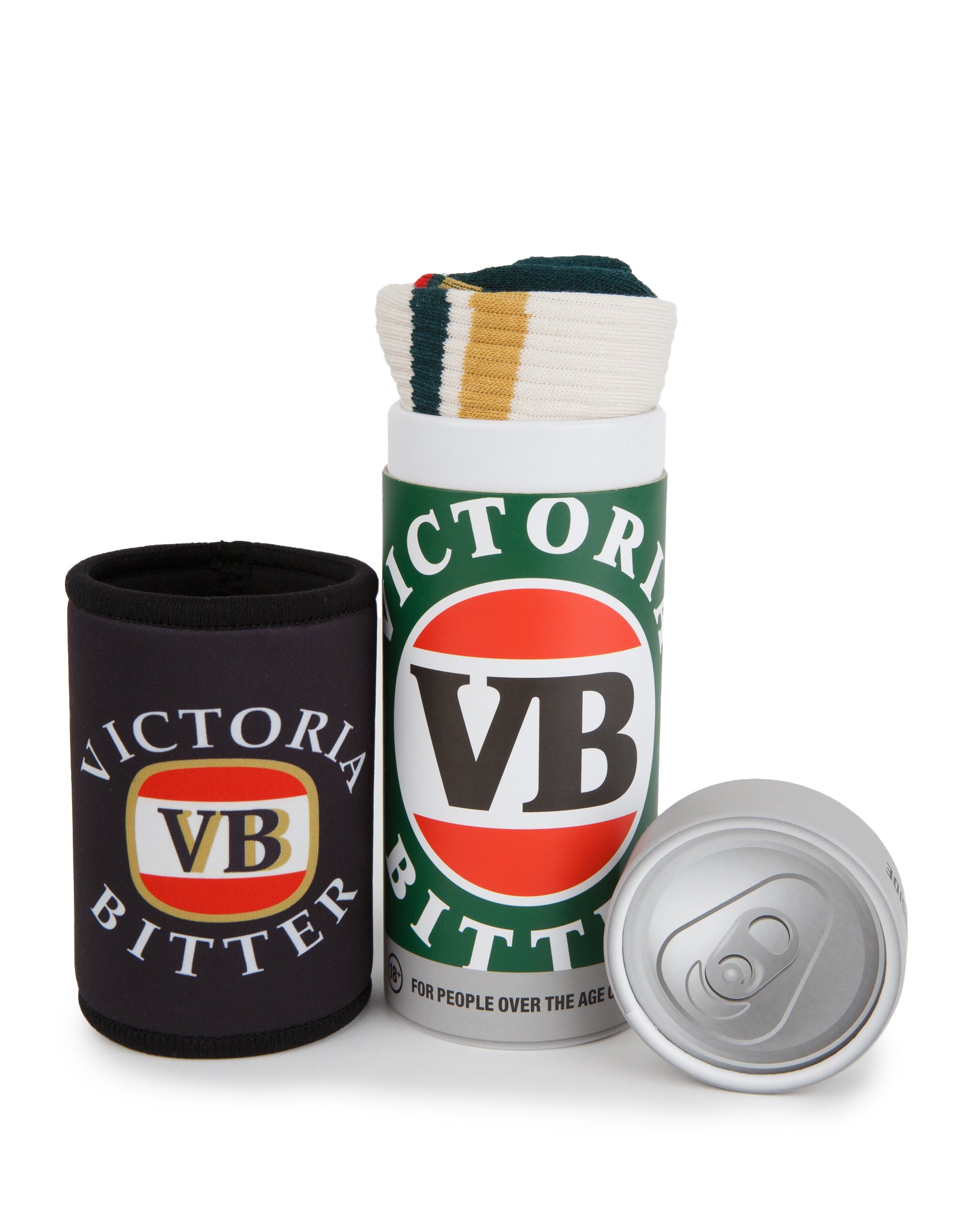 VB Retro Stubby Holder & Sneaker Sock 2 Pack Gift Can