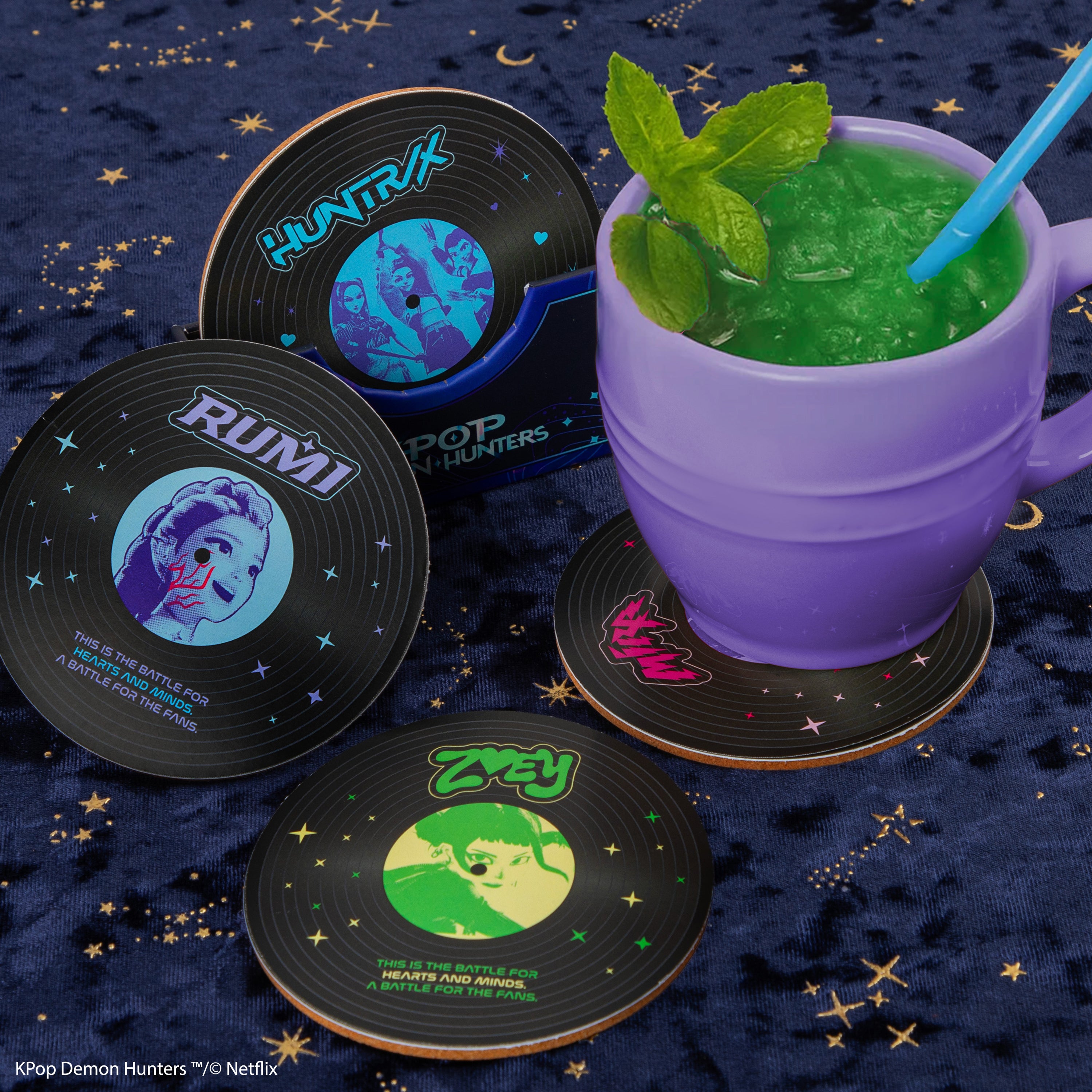 K-Pop Demon Hunters 4 Coasters Set