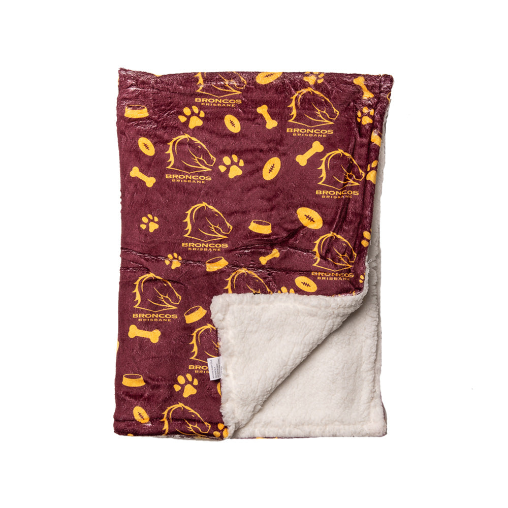 Brisbane Broncos NRL Dog Blanket
