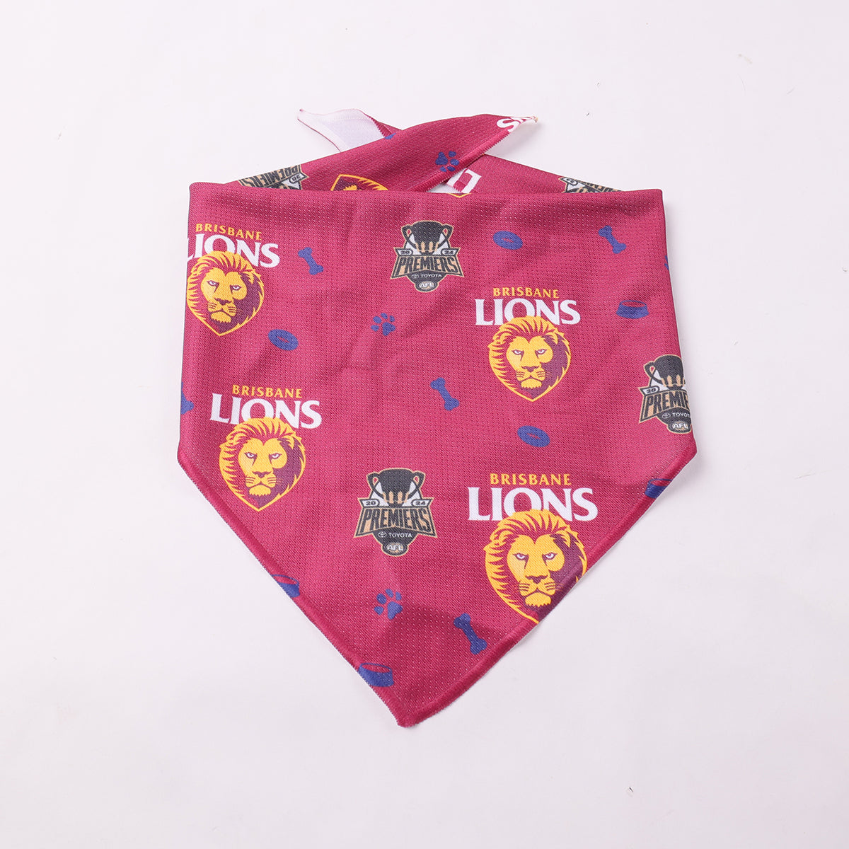 Brisbane Lions AFL 2024 Premiers Dog Bandana S/L