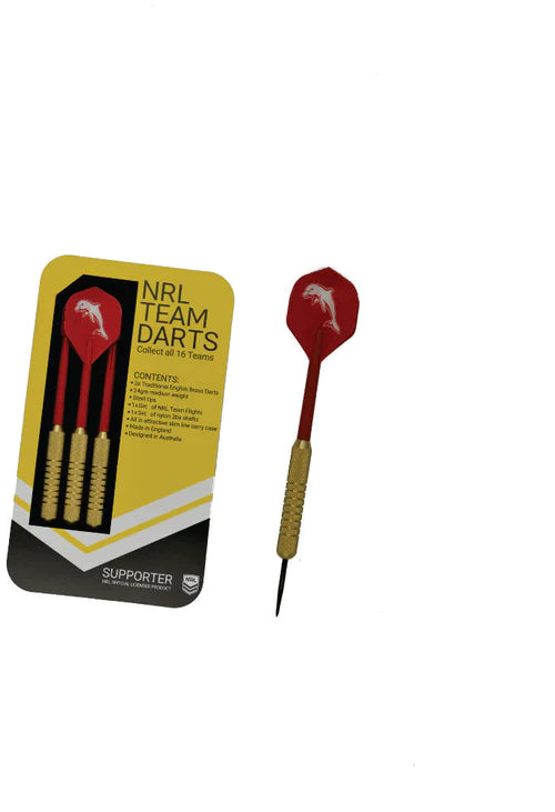Dolphins NRL Brass Darts 3 Darts Flights & Shafts