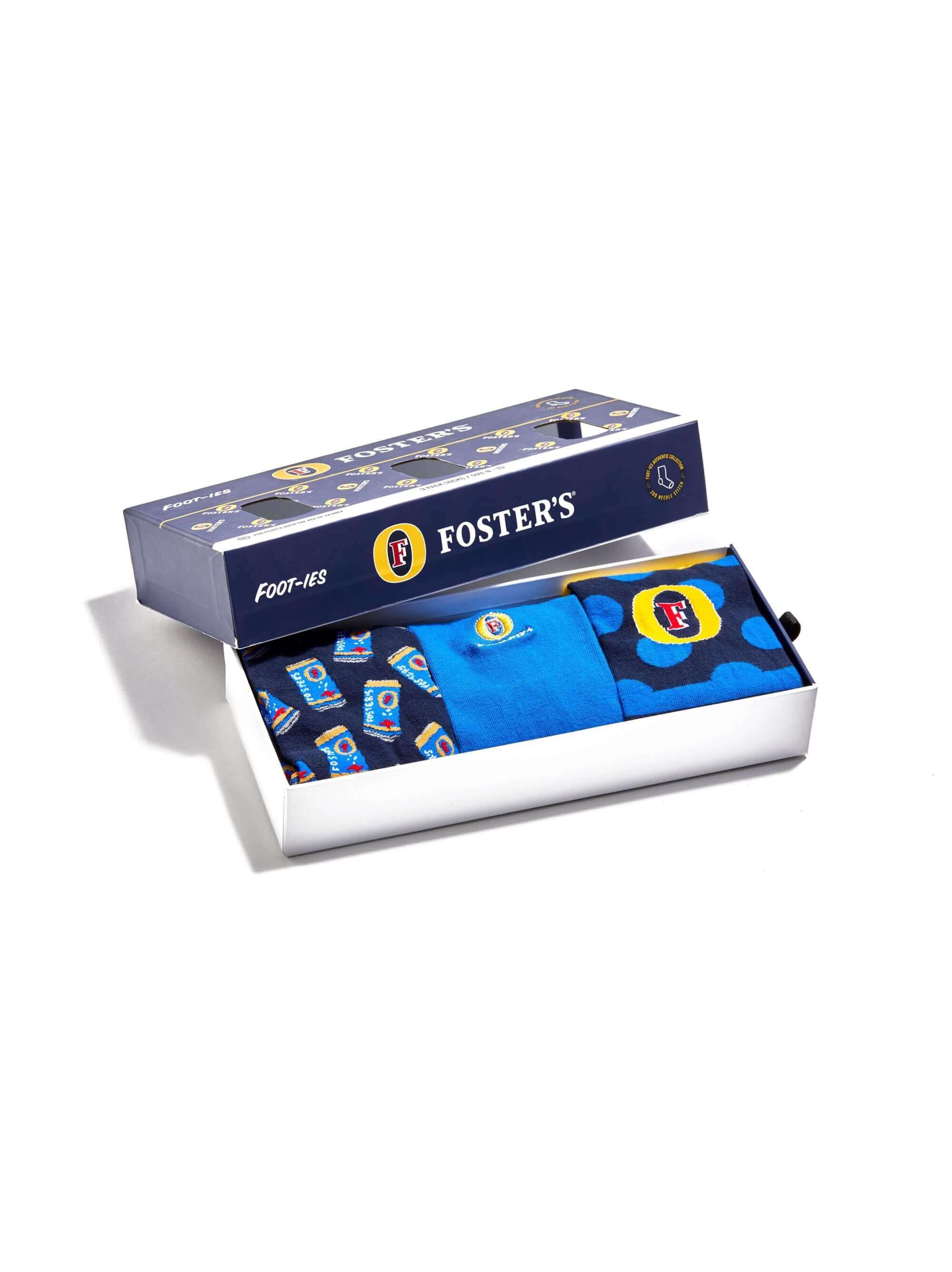 FOSTERS GIFT BOX 3 PACK SOCK M/L_TEAM_STUBBY CLUB