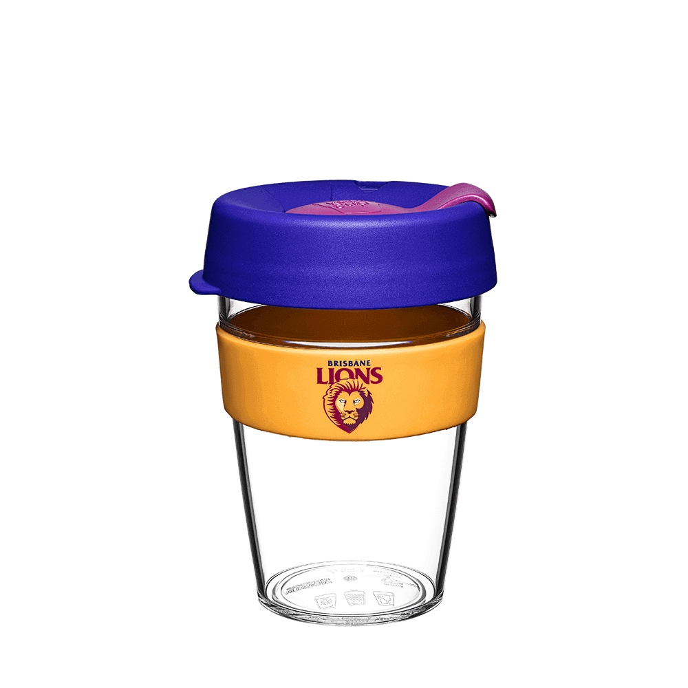 BRISBANE LIONS AFL CLEAR PLASTIC KEEPCUP_BRISBANE LIONS_ STUBBY CLUB