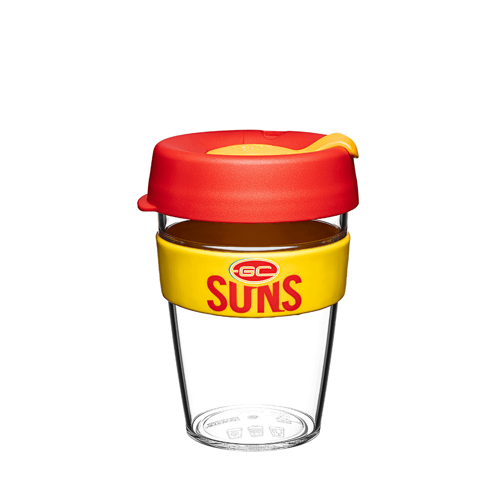 GOLD COAST SUNS AFL CLEAR PLASTIC KEEPCUP_GOLD COAST SUNS_STUBBY CLUB