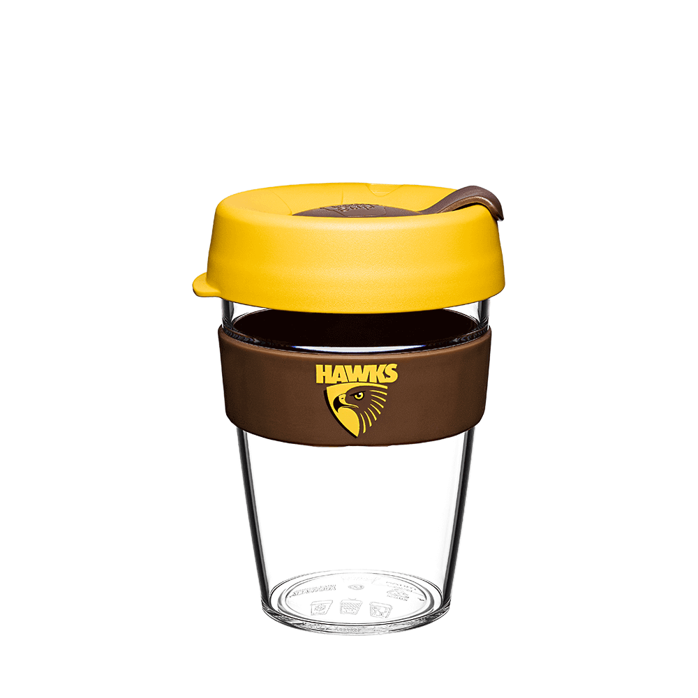 HAWTHORN HAWKS AFL CLEAR PLASTIC KEEPCUP_HAWTHORN HAWKS_STUBBY CLUB