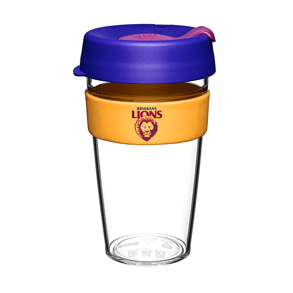 BRISBANE LIONS AFL CLEAR PLASTIC KEEPCUP_BRISBANE LIONS_ STUBBY CLUB