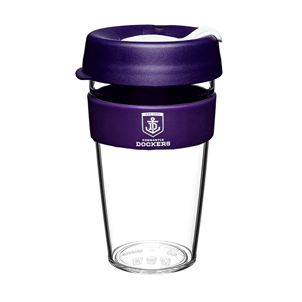 AFL CLEAR PLASTIC KEEPKUP (DIFFERENT SIZES)_FREMENTLE DOCKERS_STUBBY CLUB