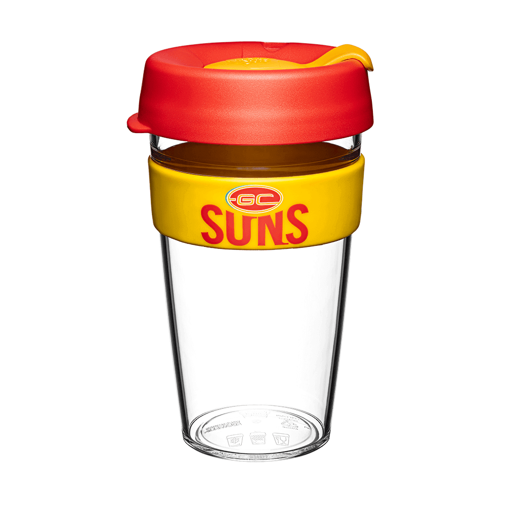 AFL CLEAR PLASTIC KEEPKUP (DIFFERENT SIZES)_GOLD COAST SUNS_STUBBY CLUB