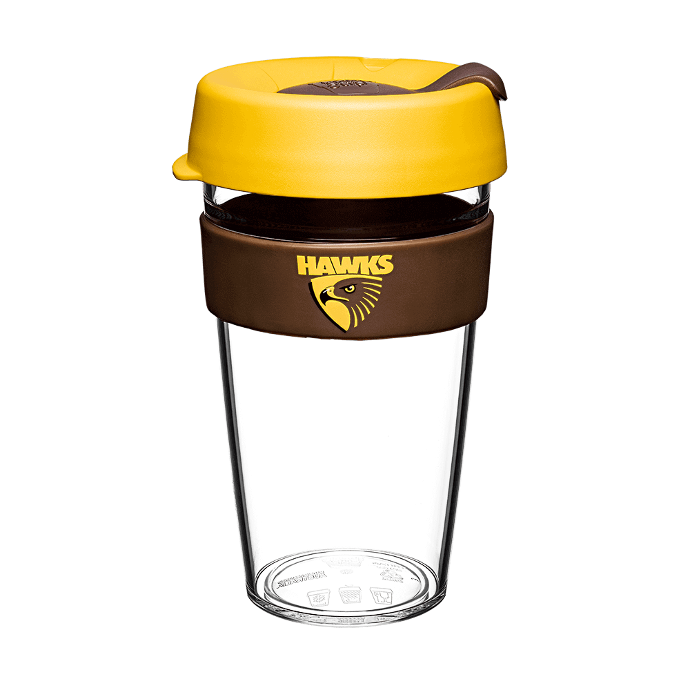 HAWTHORN HAWKS AFL CLEAR PLASTIC KEEPCUP_HAWTHORN HAWKS_STUBBY CLUB