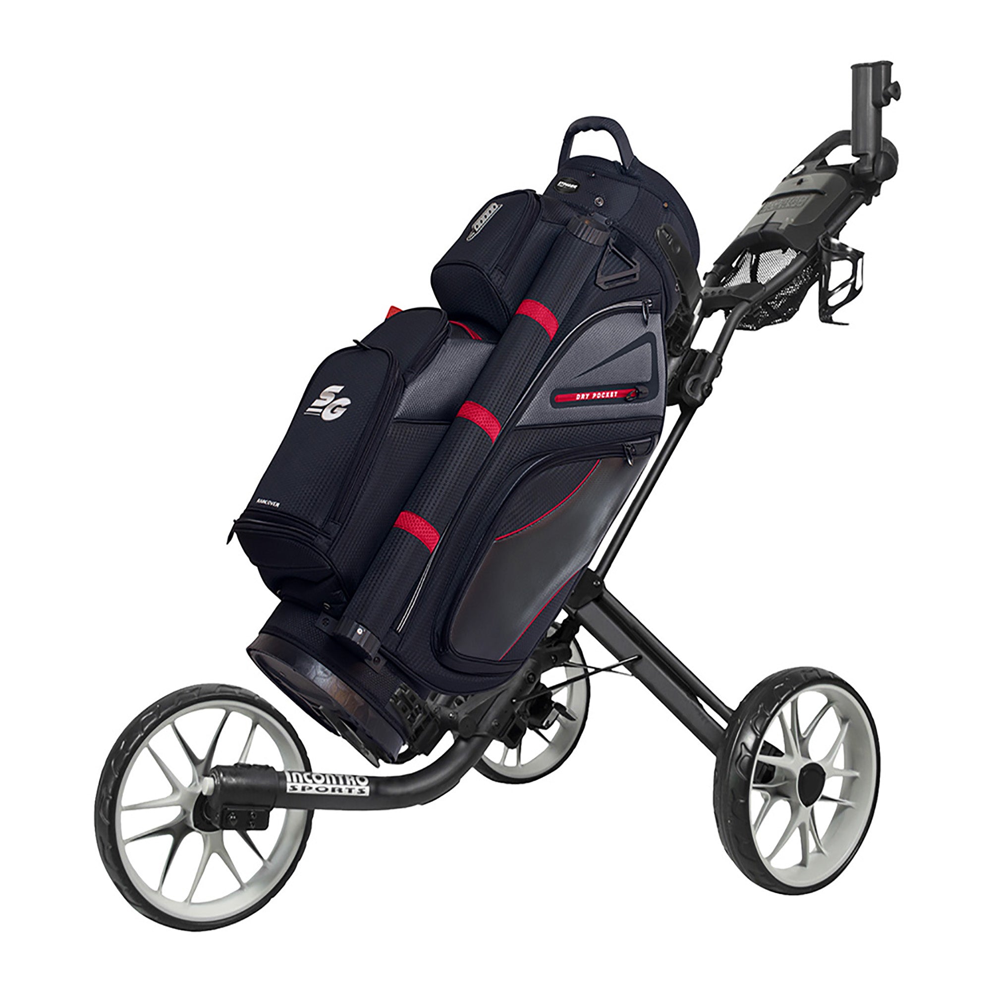 STINGER LIGHTWEIGHT GOLF BAG-BLACK/RED_TEAM_STUBBY CLUB