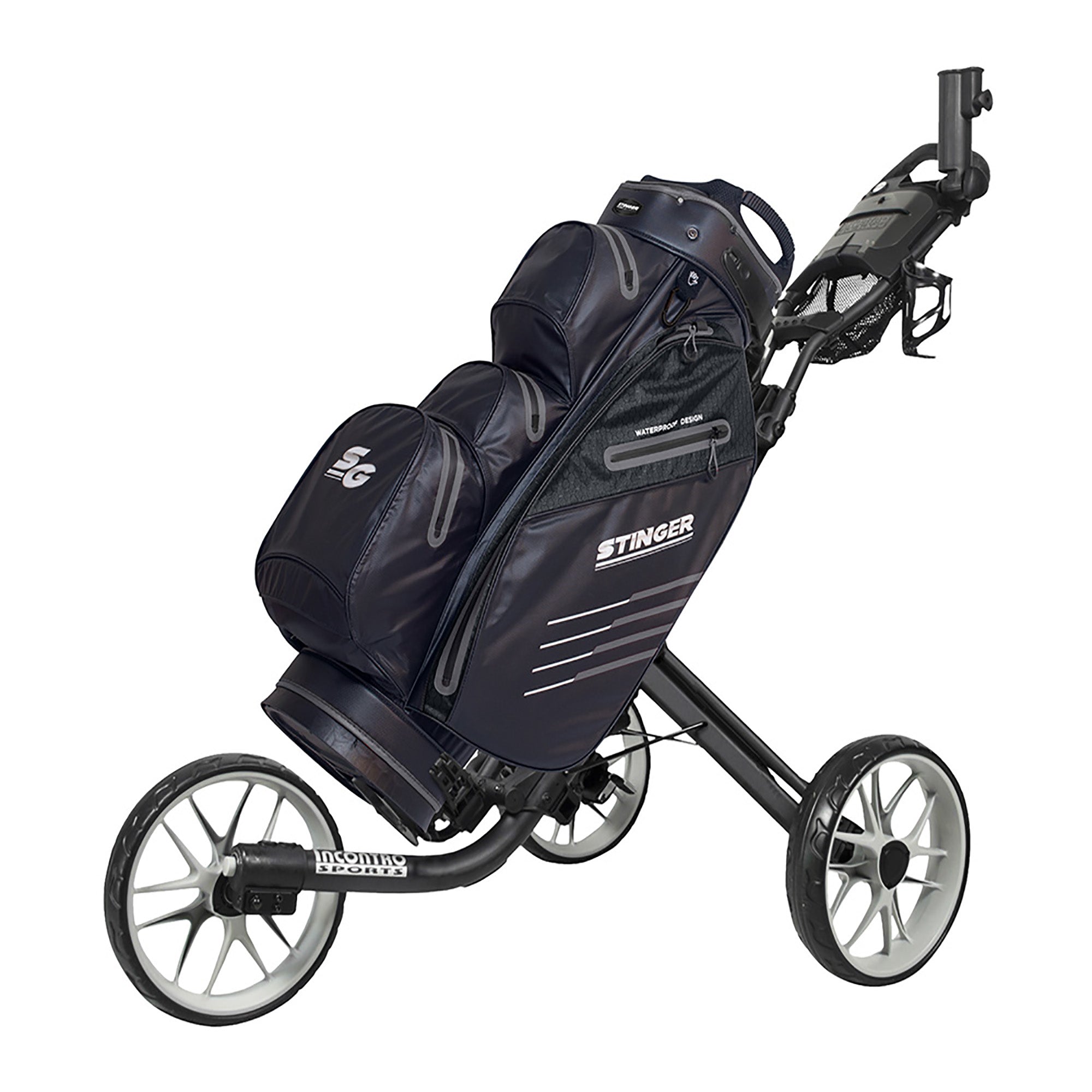 STINGER WATERPROOF GOLF BAG-BLACK/GREY_TEAM_STUBBY CLUB