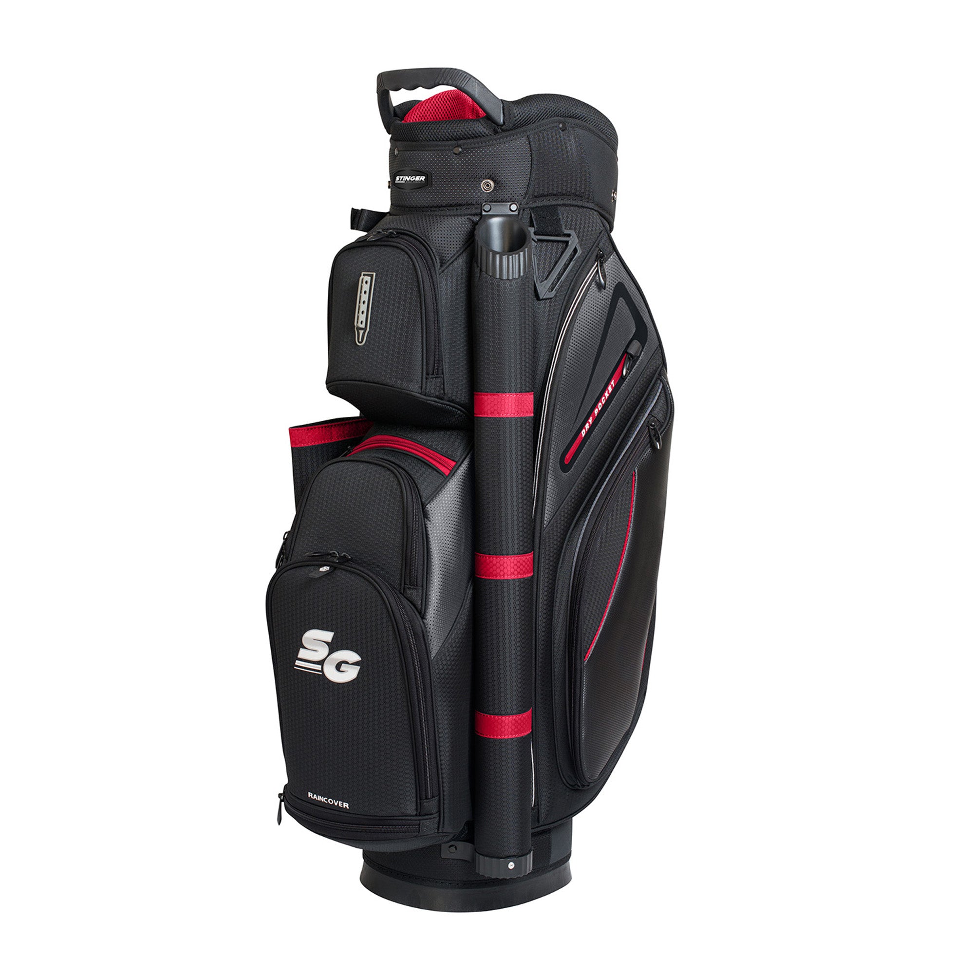 STINGER LIGHTWEIGHT GOLF BAG-BLACK/RED_TEAM_STUBBY CLUB