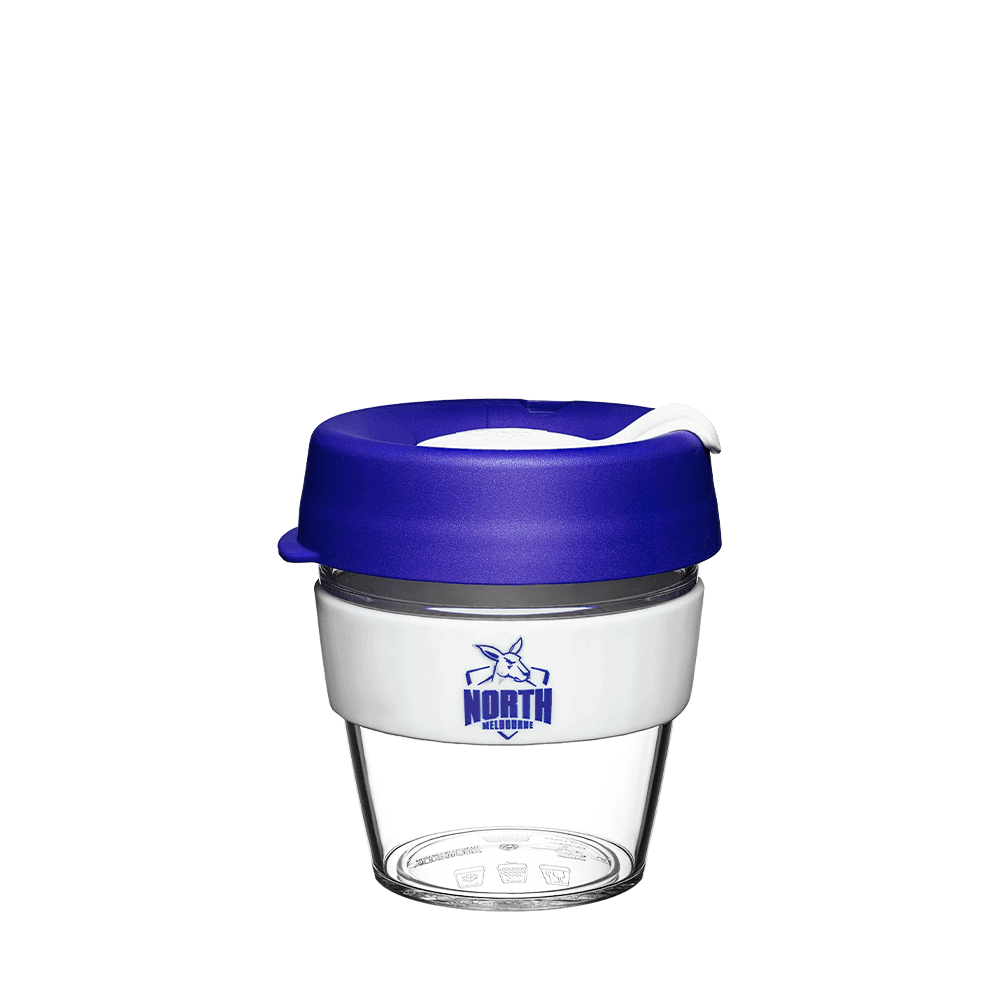 NORTH MELBOURNE KANGAROOS AFL CLEAR PLASTIC KEEPCUP_NORTH MELBORNE KANGAROOS_STUBBY CLUB