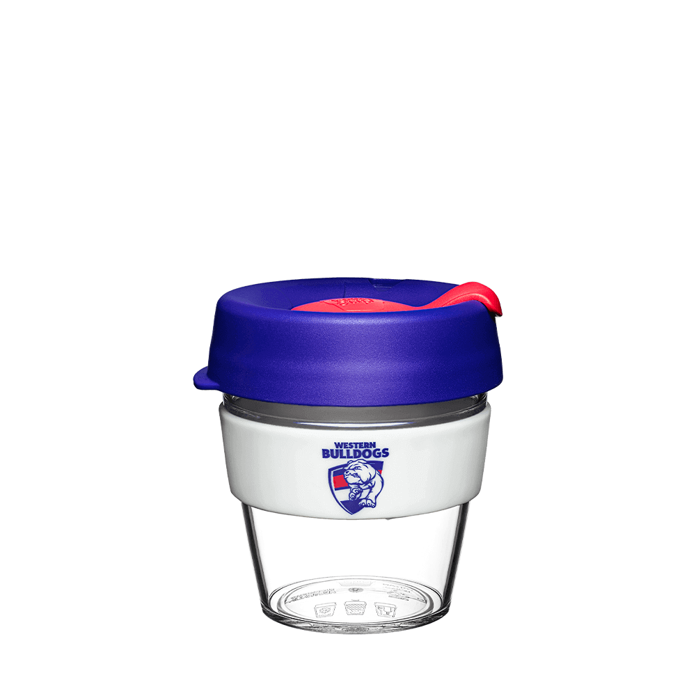 WESTERN BULLDOGS AFL CLEAR PLASTIC KEEPCUP_WESTERN BULLDOGS_STUBBY CLUN