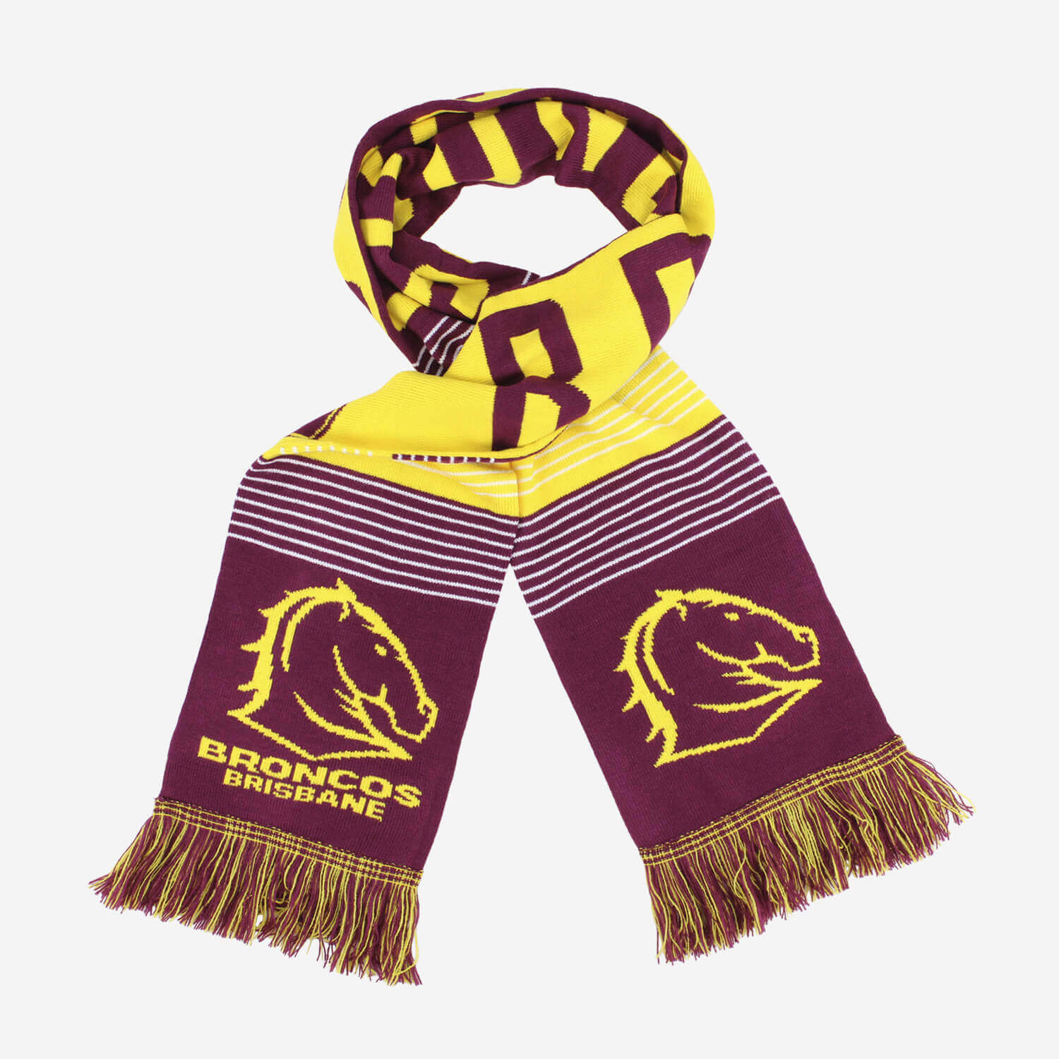 BRISBANEBRONCOS NRL LINEBREAK SCARF_BRISBANE BRONCOS_STUBBY CLUB