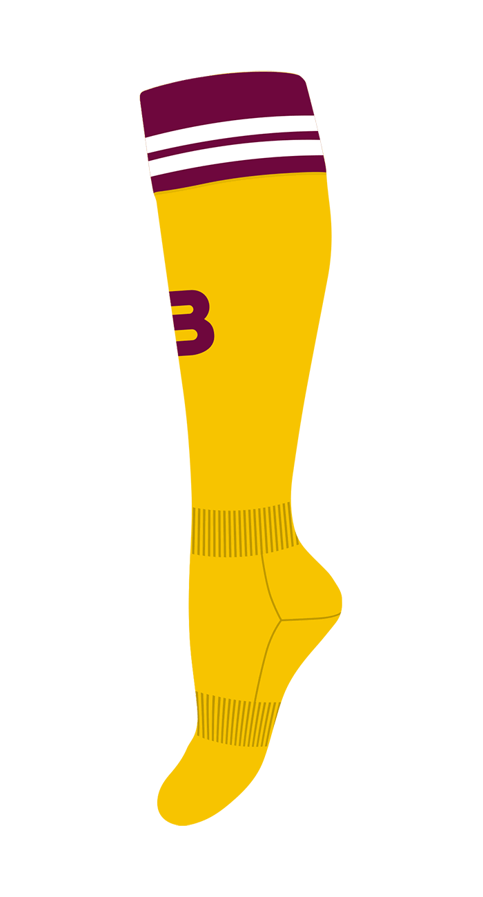 BRISBANE BRONCOS NRL PERFORMANCE SOCKS_BRISBANE BRONCOS_ STUBBY CLUB
