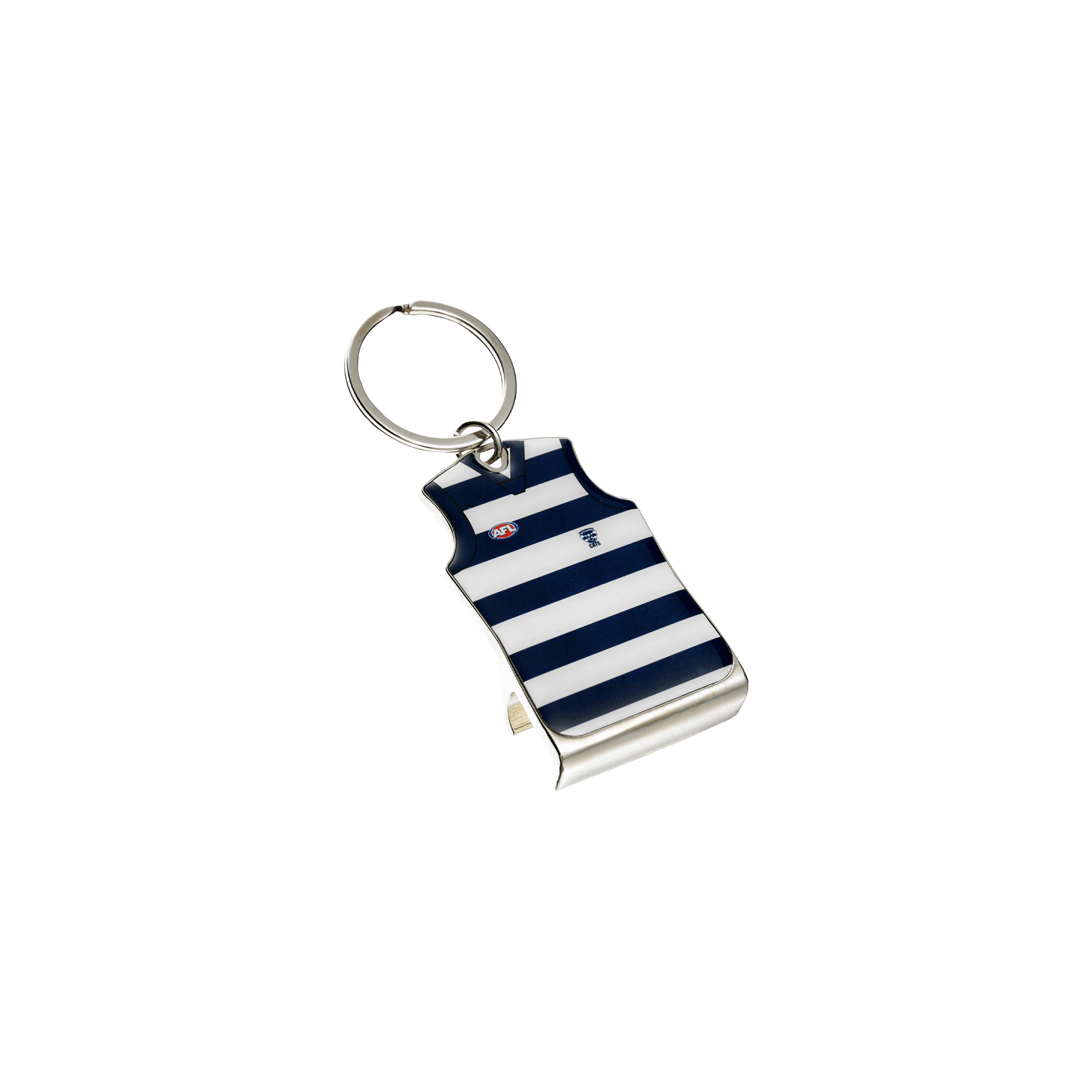 GEELONG CATS AFL TEAM GUERNSET BOTTLE OPENER KEYRING_GEELONG CATS_STUBBY CLUB
