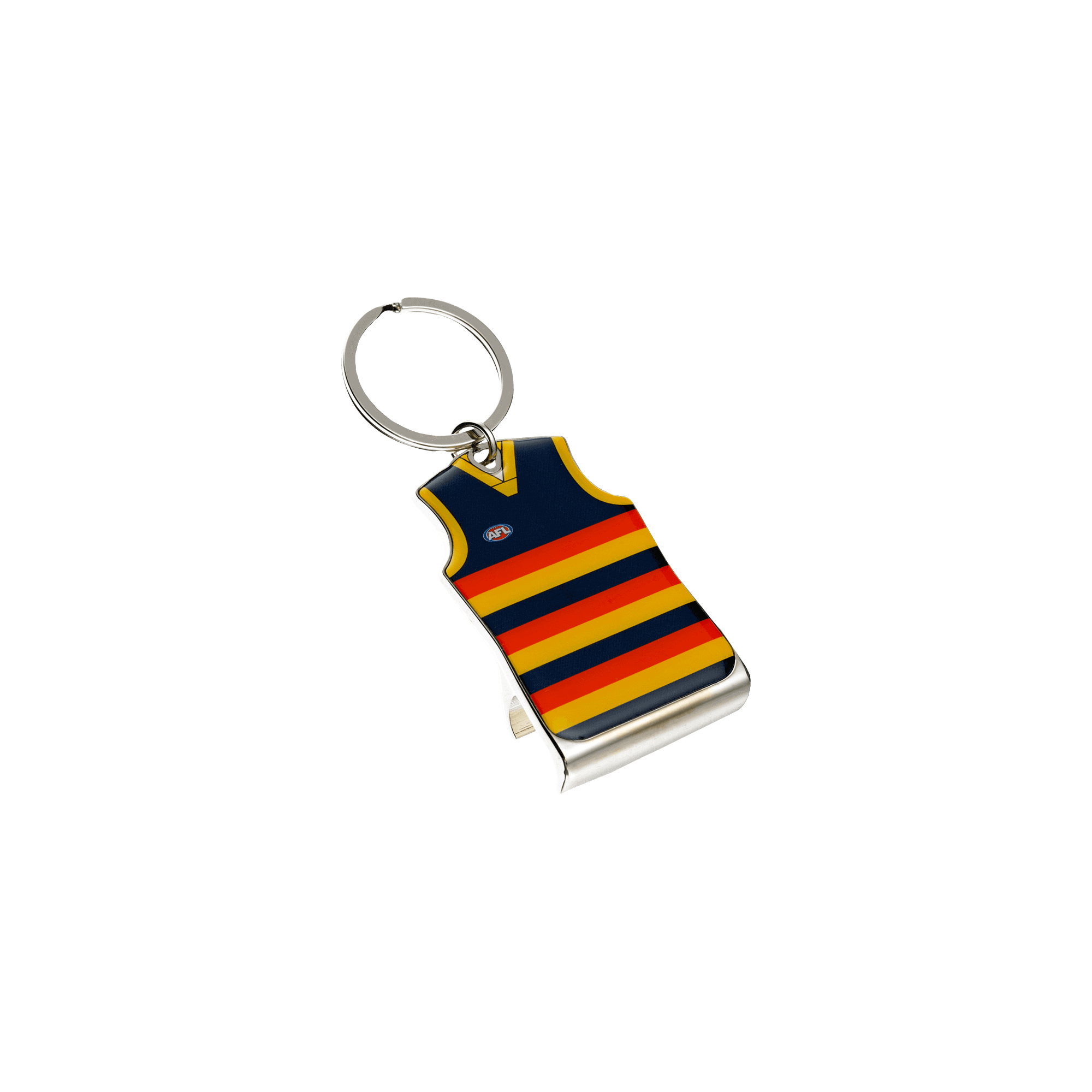 ADELAIDE CROWS AFL TEAM BUERNSEY BOTTLE OPENER KEY RING_ADELAIDE CROWS_ STUBBY CLUB