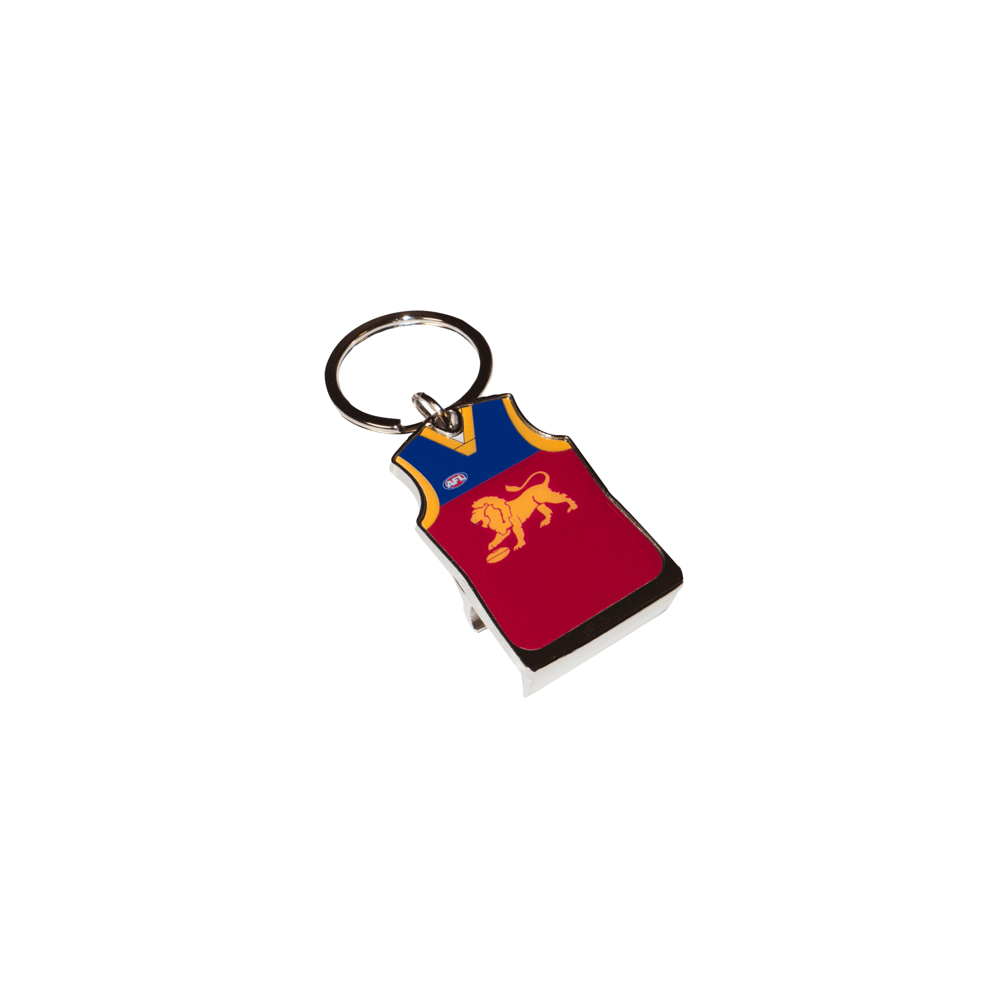 BRISBANE LIONS AFL TEAM GUERNSEY BOTTLE OPENER KEYRING_BRISBANE LIONS_ STUBBY CLUB