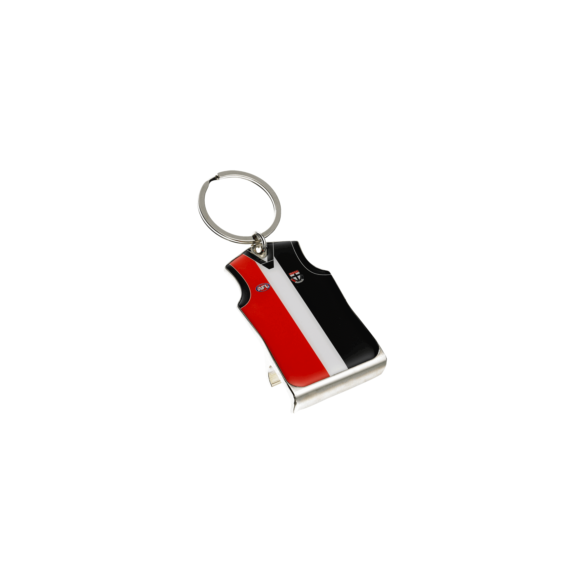 ST KILDA SAINTS AFL TEAM GUENSEY BOTTLE OPENER KEYRING_ST KILDA SAINTS_STUBBY CLUB