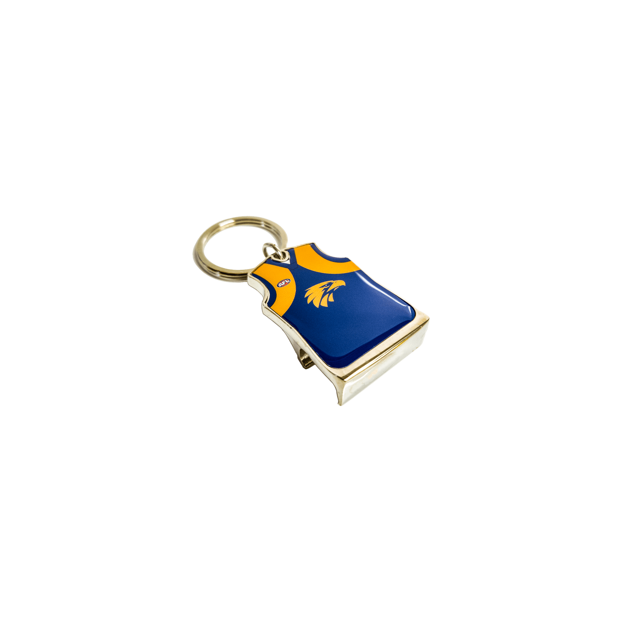 WEST COAST EAGLES AFL TEAM GUERNSEY BOTTLE OPENER KEYRING_WEST COAST EAGLES_STUBBY CLUN