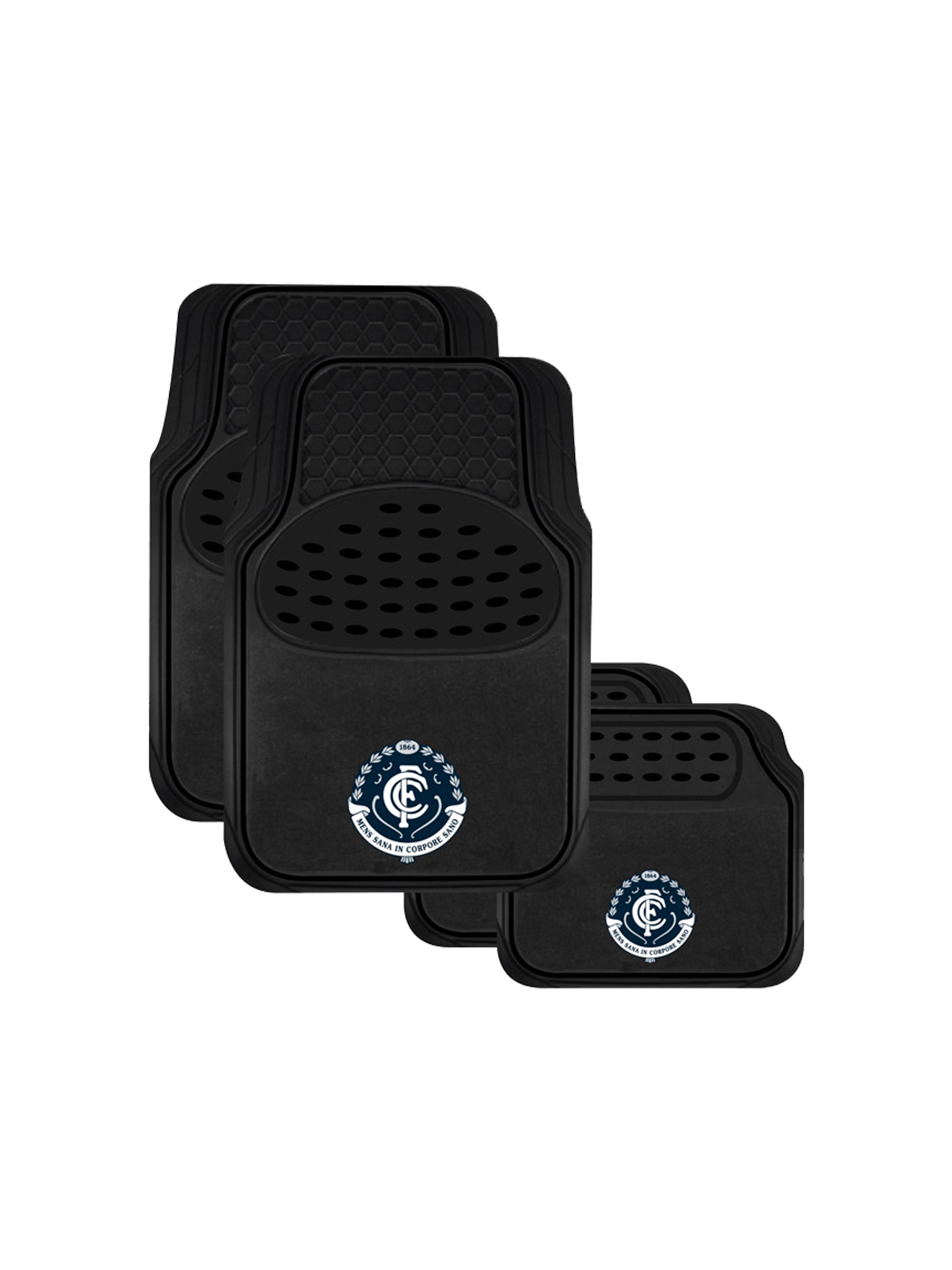 OFFICIAL CARLTON BLUES CARPET AND RUBBER CAR MAT SET