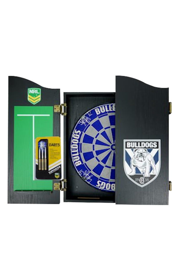 NRL DARTBOARD + CABINET_CANTERBURY BULLDOGS_STUBBY CLUB