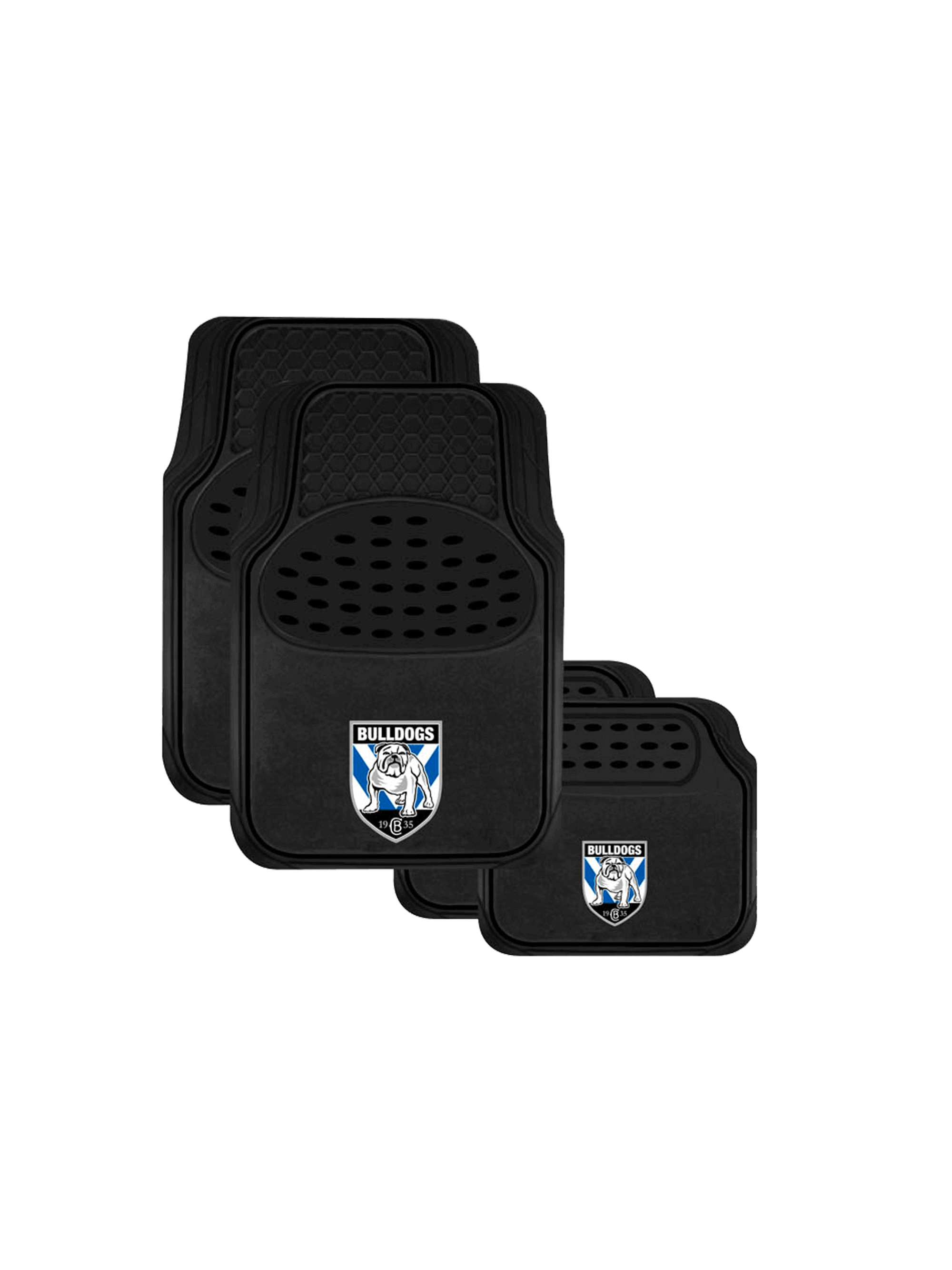 CANTERBURY BULLDOGS OFFICIAL CARPET AND RUBBER CAR MAT SET_CANTERBURY BULLDOGS_ STUBBY CLUB