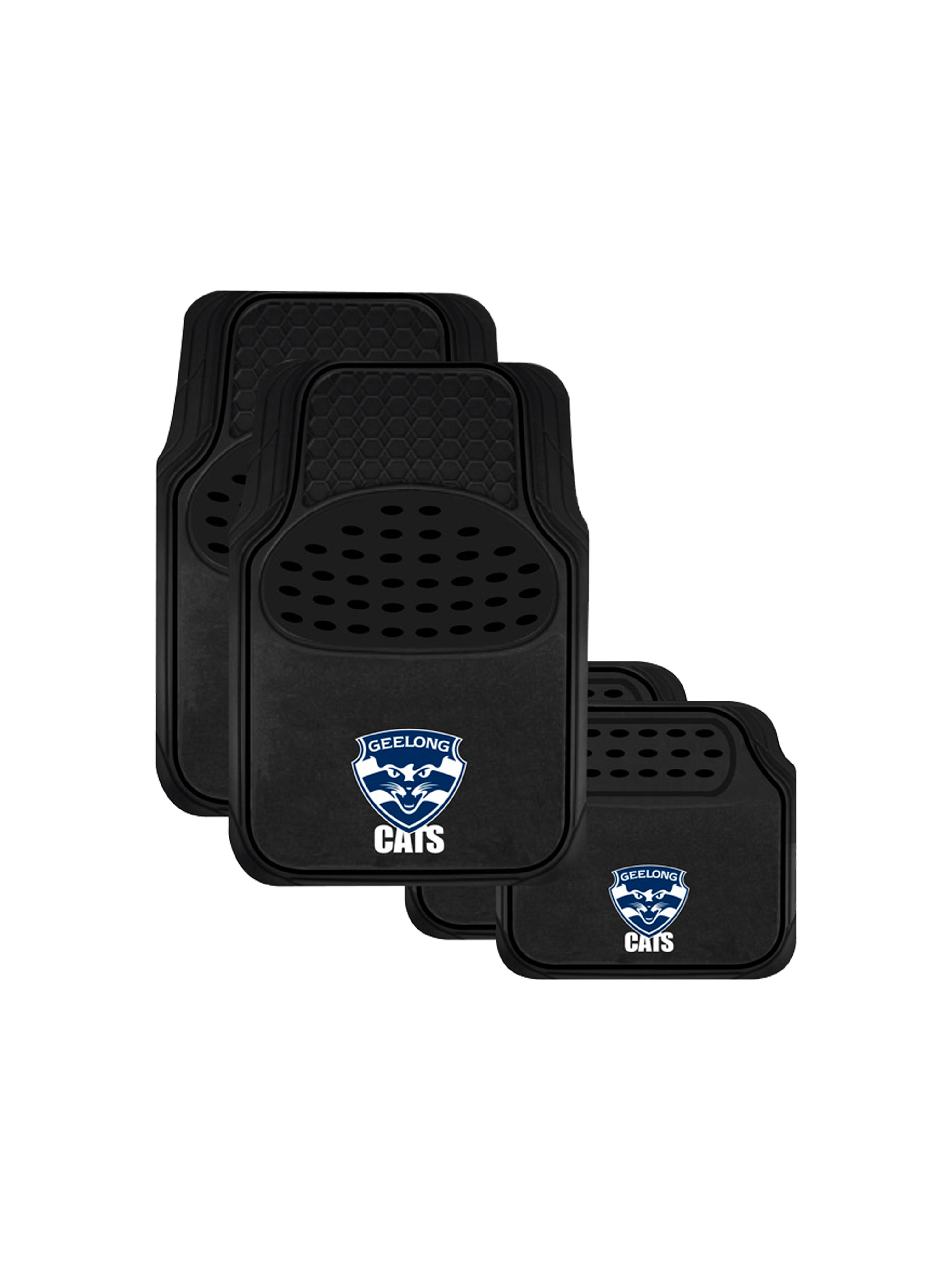 OFFICIAL GEELONG CATS CARPET AND RUBBER CAR MAT SET