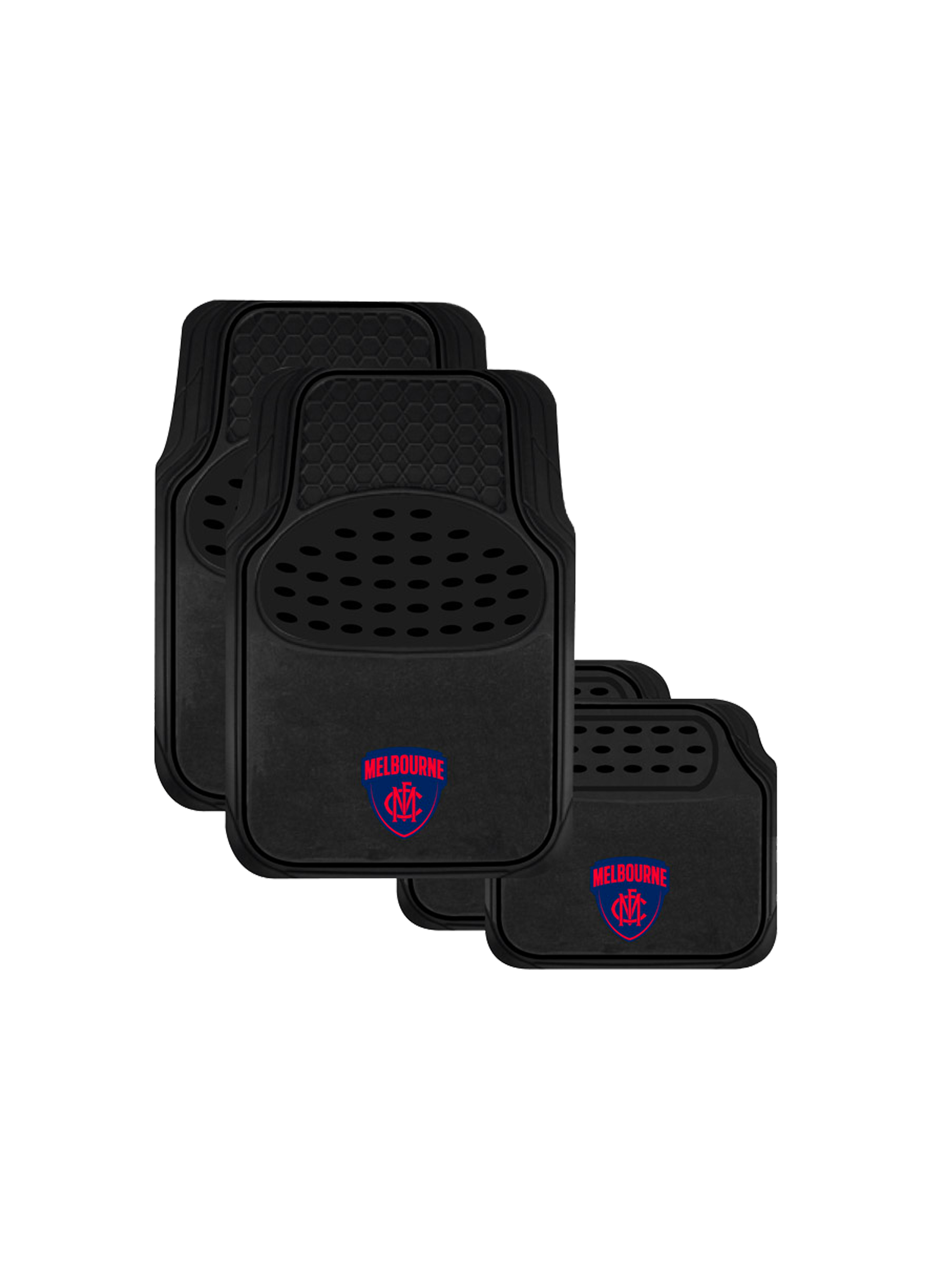 OFFICIAL MELBOURNE DEMONS CARPET AND RUBBER CAR MAT SET
