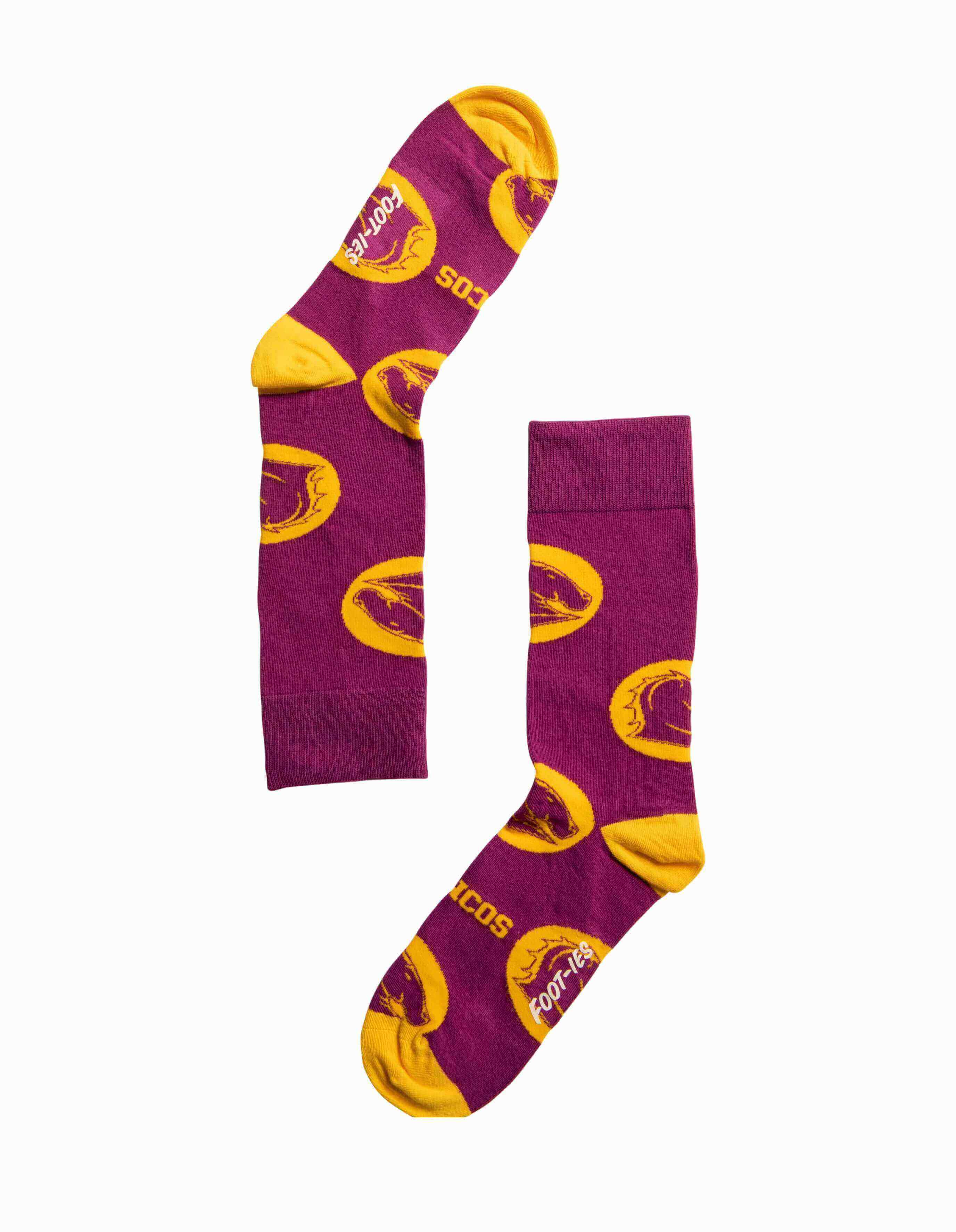BRISBANE BRONCOS NRL LOGO DOTS P SOCK M/L_BRISBANE BRONCOS_ STUBBY CLUB