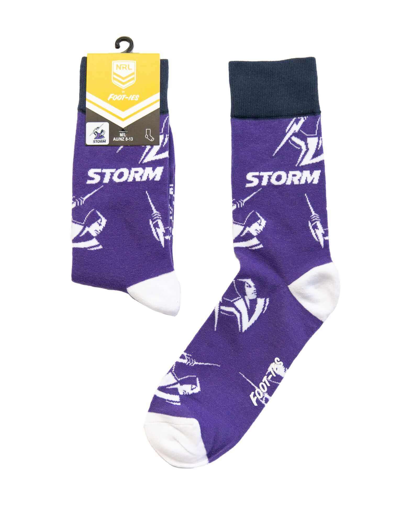 MELBOURNE STORM NRL LOGO DOTS SOCK M/L_MELBOURNE STORM_STUBBY CLUB