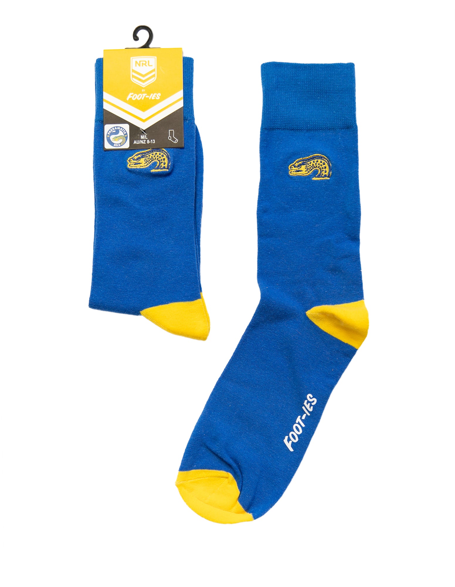 NRL SMALL EMROIDERY SOCK M/L_PARRAMATTA EELS_STUBBY CLUB