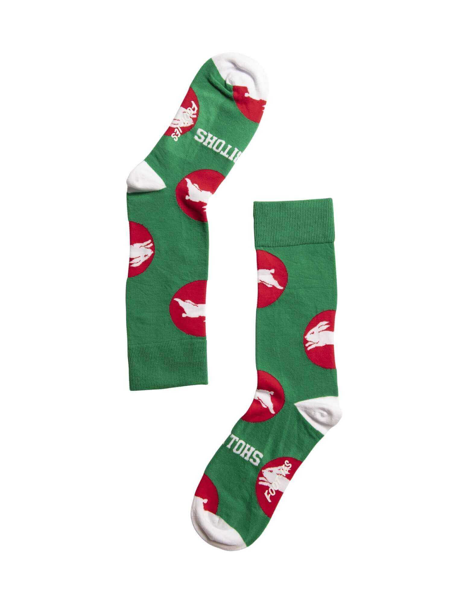 SOUTH SYDNEY RABBITOHS NRL LOGO DOTS SOCKS M/L_SOUTH SYDNEY RABBITOHS_STUBBY CLUB