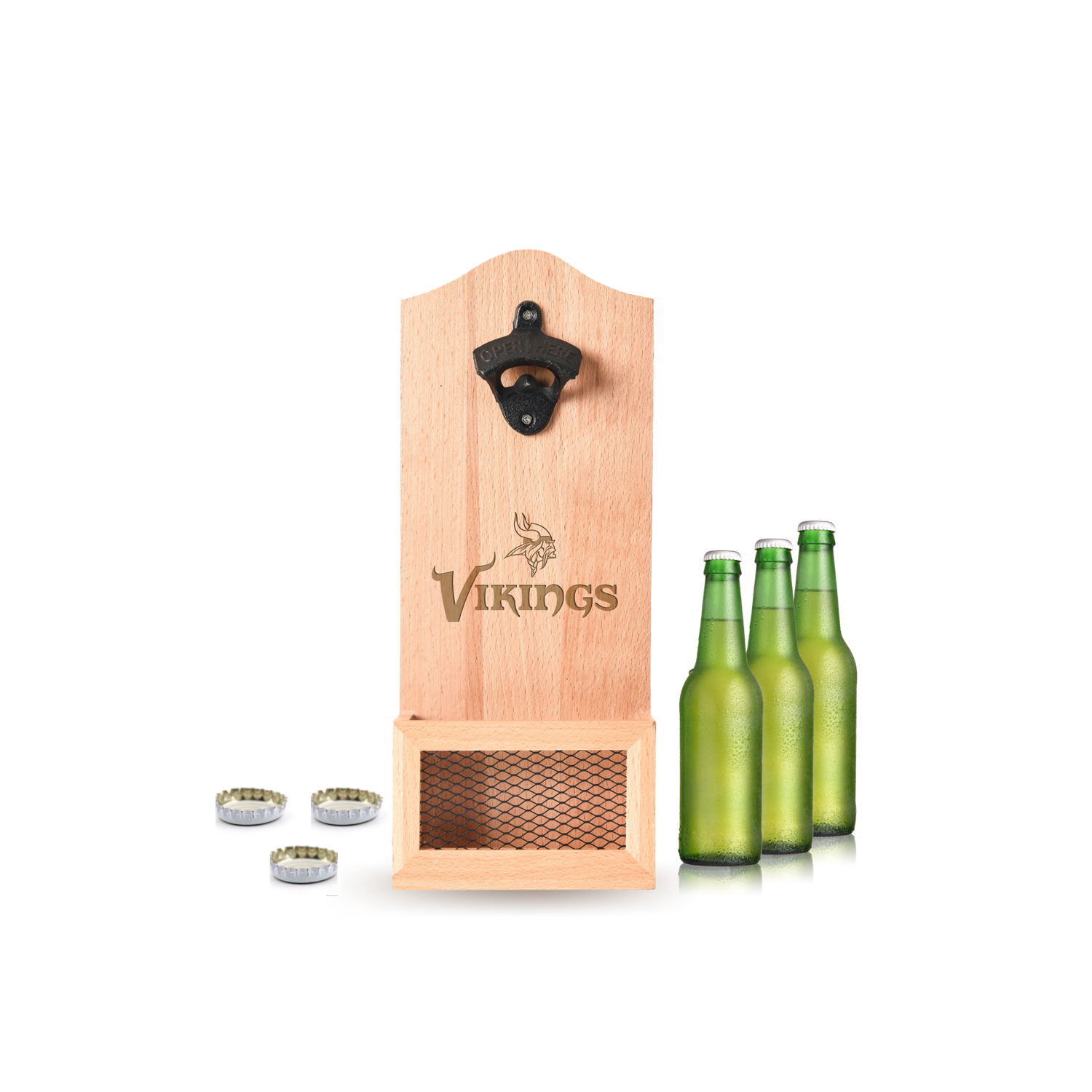 MINNESOTA VIKINGS NFL WOODEN WALL OPENER_MINNESOTA VIKINGS_STUBBY CLUB
