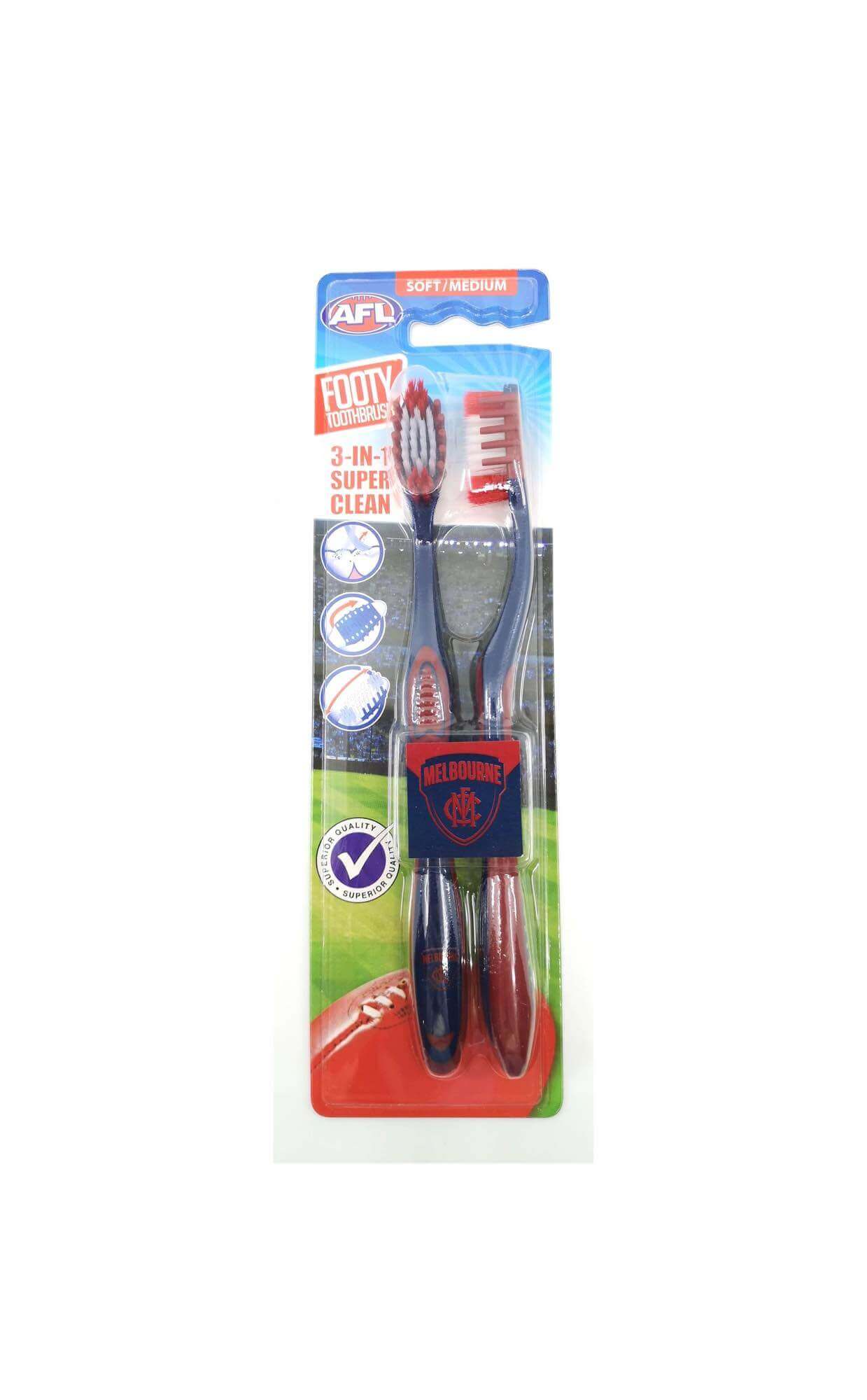 MELBOURNE DEMONS AFL TOOTHBRUSH 2 PACK_MELBOURNE DEMONS_STUBBY CLUB