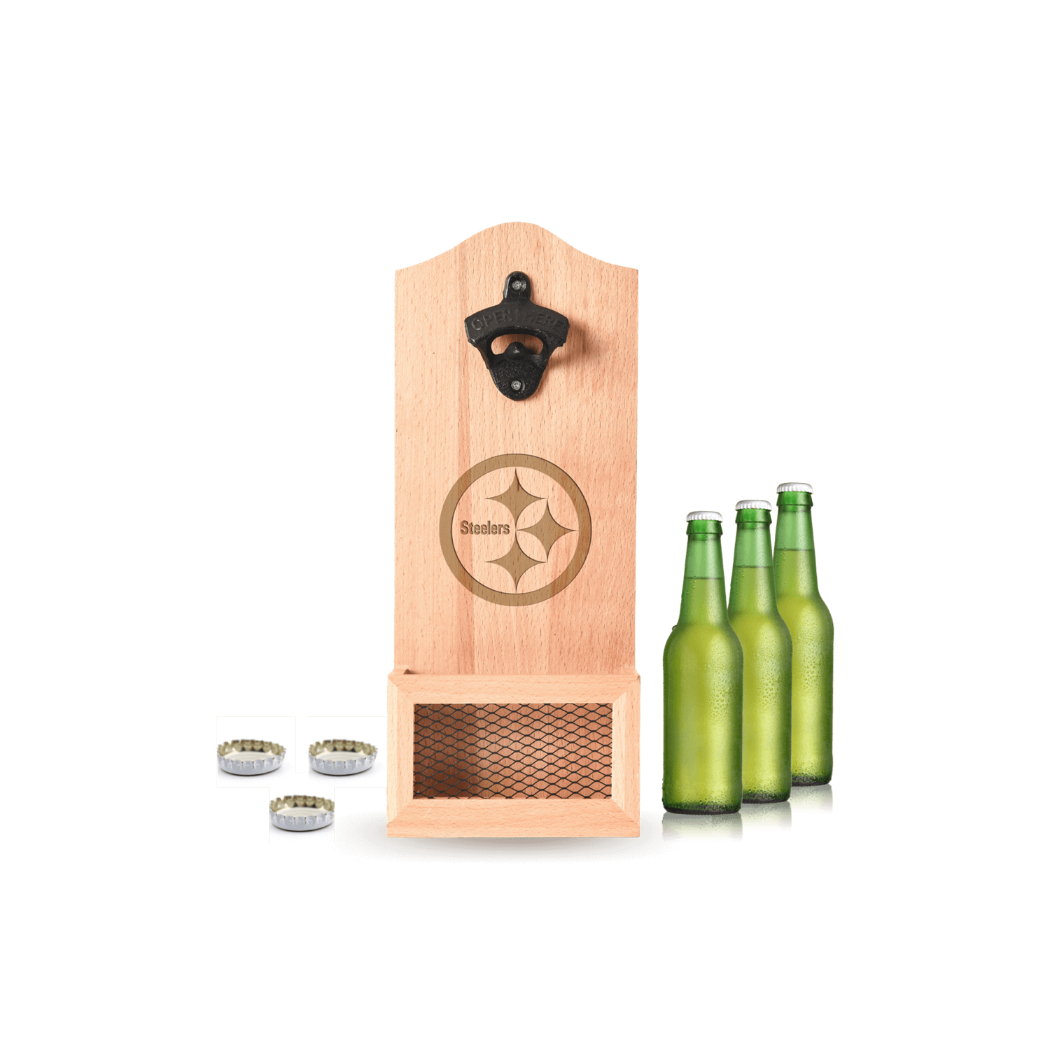 PITTSBURGH STEELERS NFL WOODEN WALL OPENER_PITTSBURGH STEELERS_STUBBY CLUB