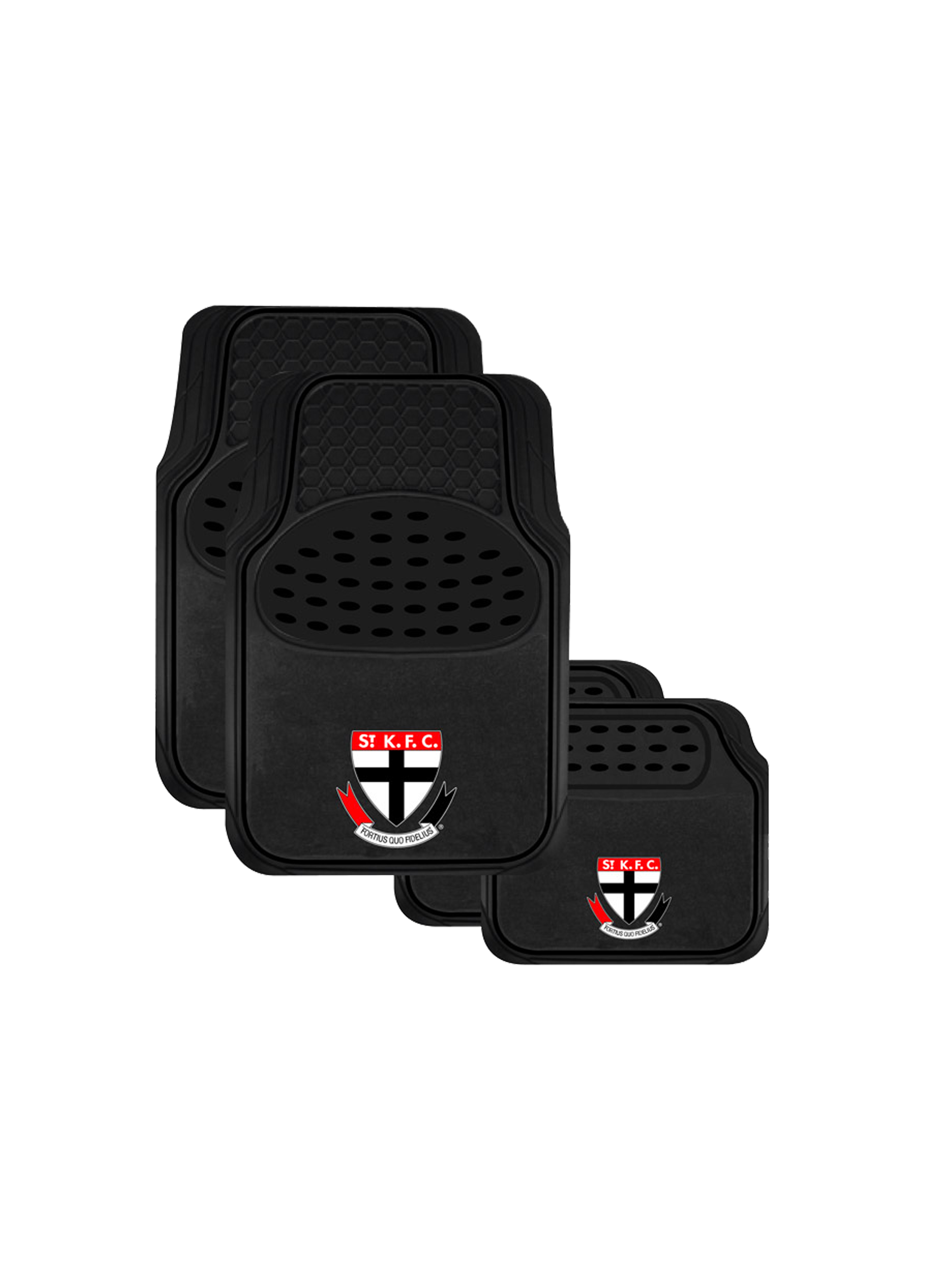 OFFICIAL SAINT KILDA SAINTS CARPET AND RUBBER CAR MAT SET