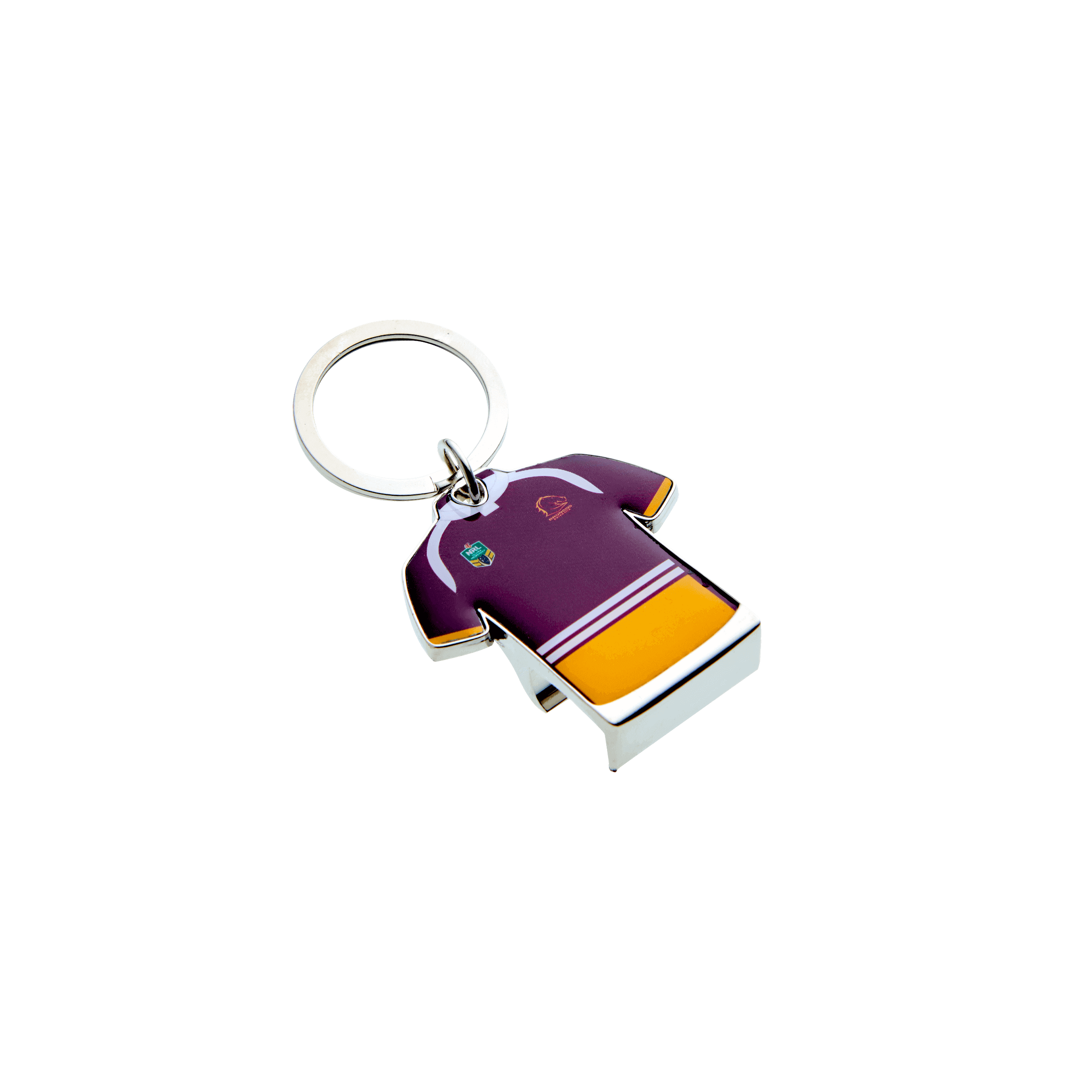 BRISBANE BRONCOS NRL TEAM GUERNSEY BOTTLE OPENER KEYRING_BRISBANE BRONCOS_ STUBBY CLUB