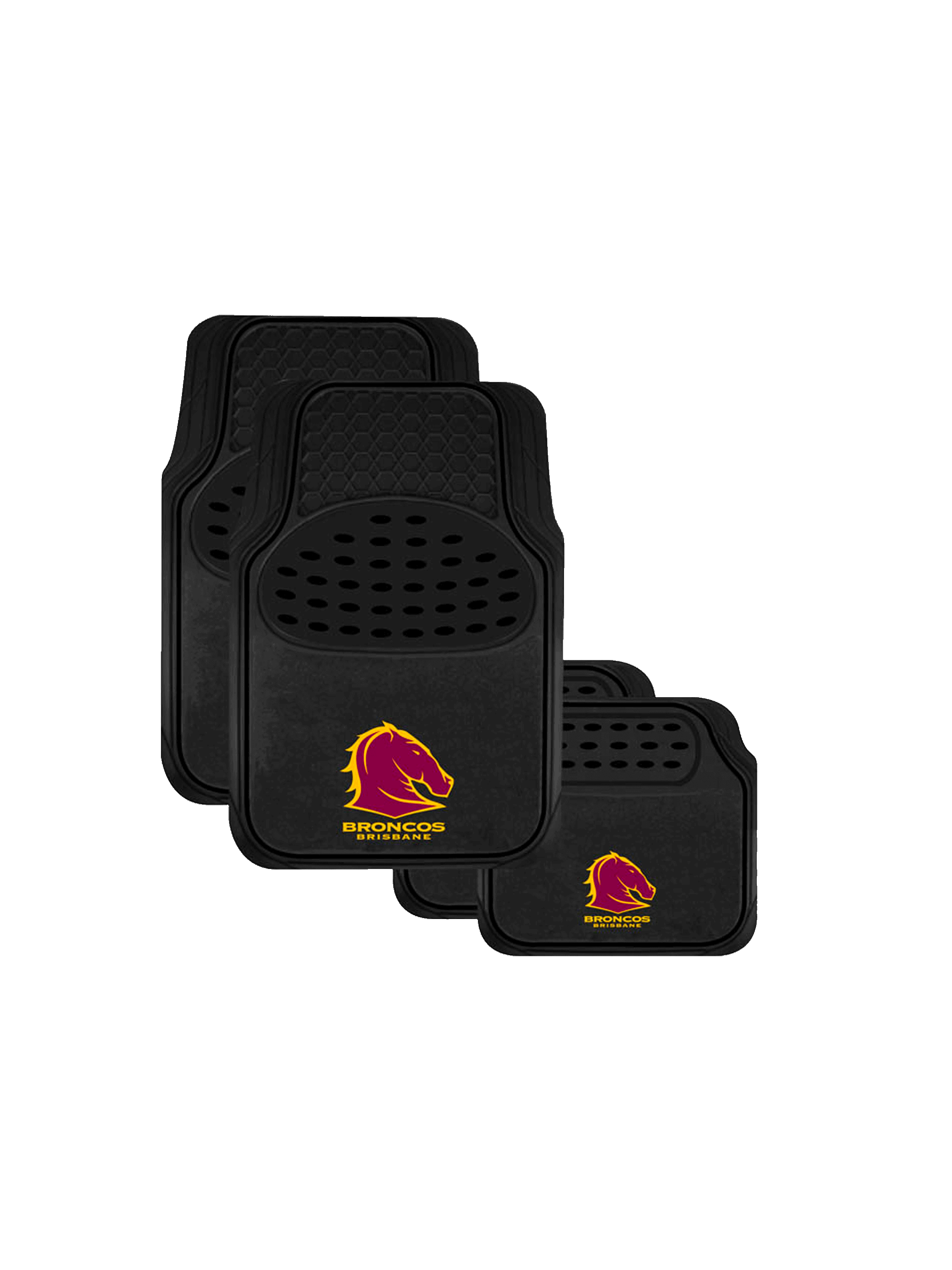 BRISBANE BRONCOS OFFICIAL CARPET AND RUBBER MAT SET_BRISBANE BRONCOS_ STUBBY CLUB