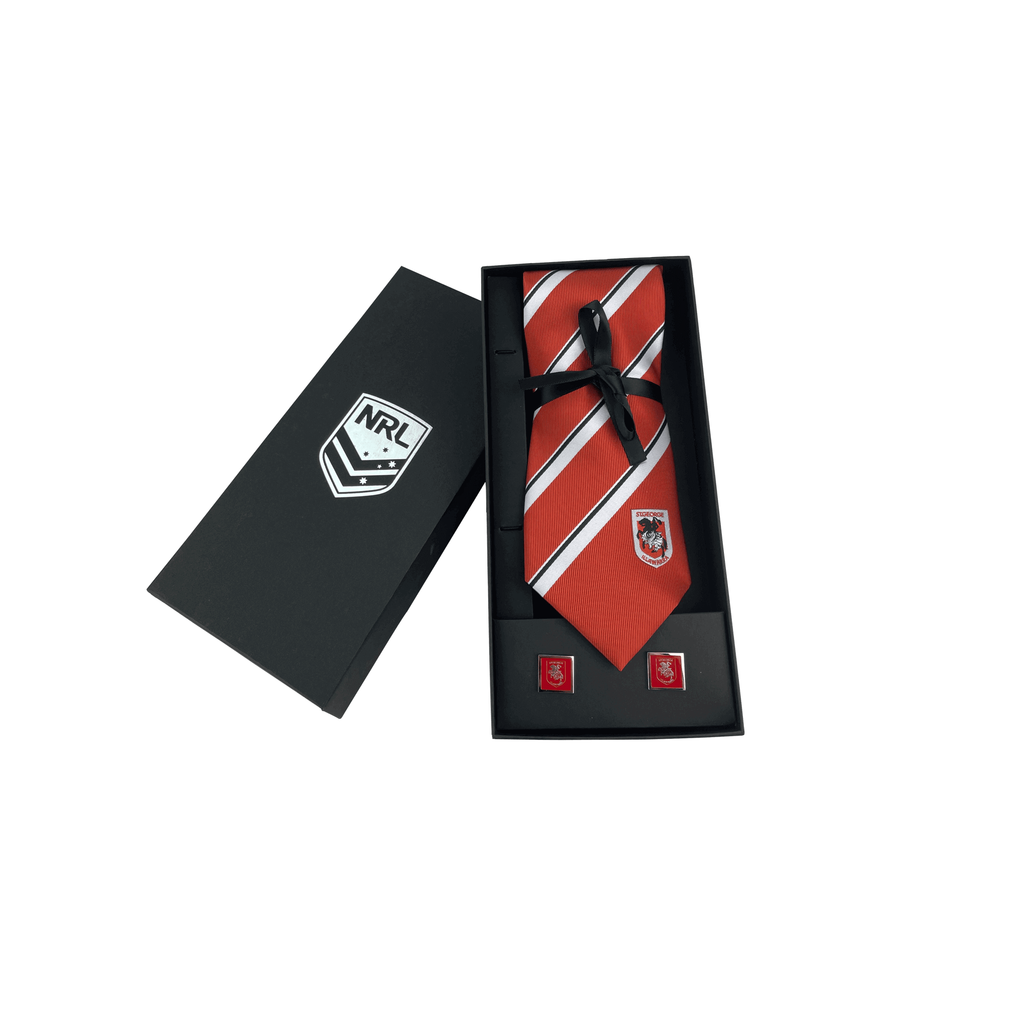 NRL AND CUFFLINKS SET_ST GEORGE DRAGONS_STUBBY CLUB