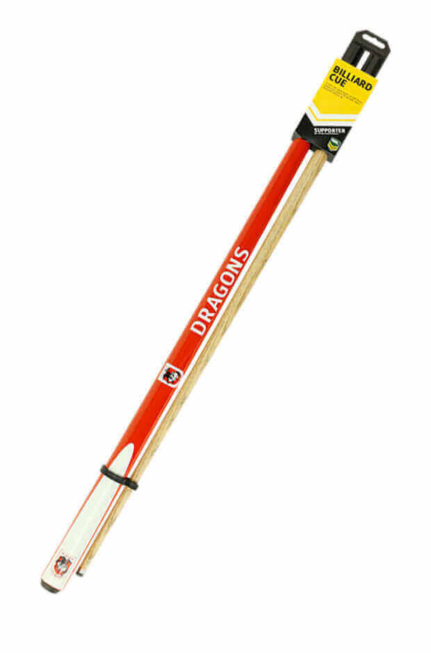 NRL 2 PIECE 57' CUE ASH SHAFT 10MM EIKMASTER TIP_ST GEORGE ILLAWARRA DRAGONS_STUBBY CLUB