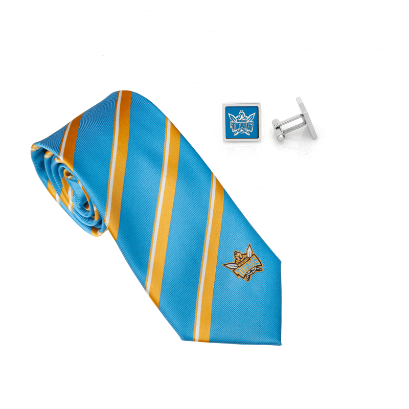GOLD COAST TITANS NRL TIE & CUFFLINKS SET_GOLD COAST TITANS_STUBBY CLUB