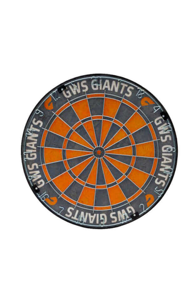 GWS GIANTS AFL DARTBOARD + CABINET_GWS GIANTS_STUBBY CLUB