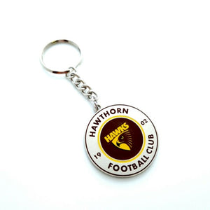 Hawthorn Hawks Round AFL Logo Keyring