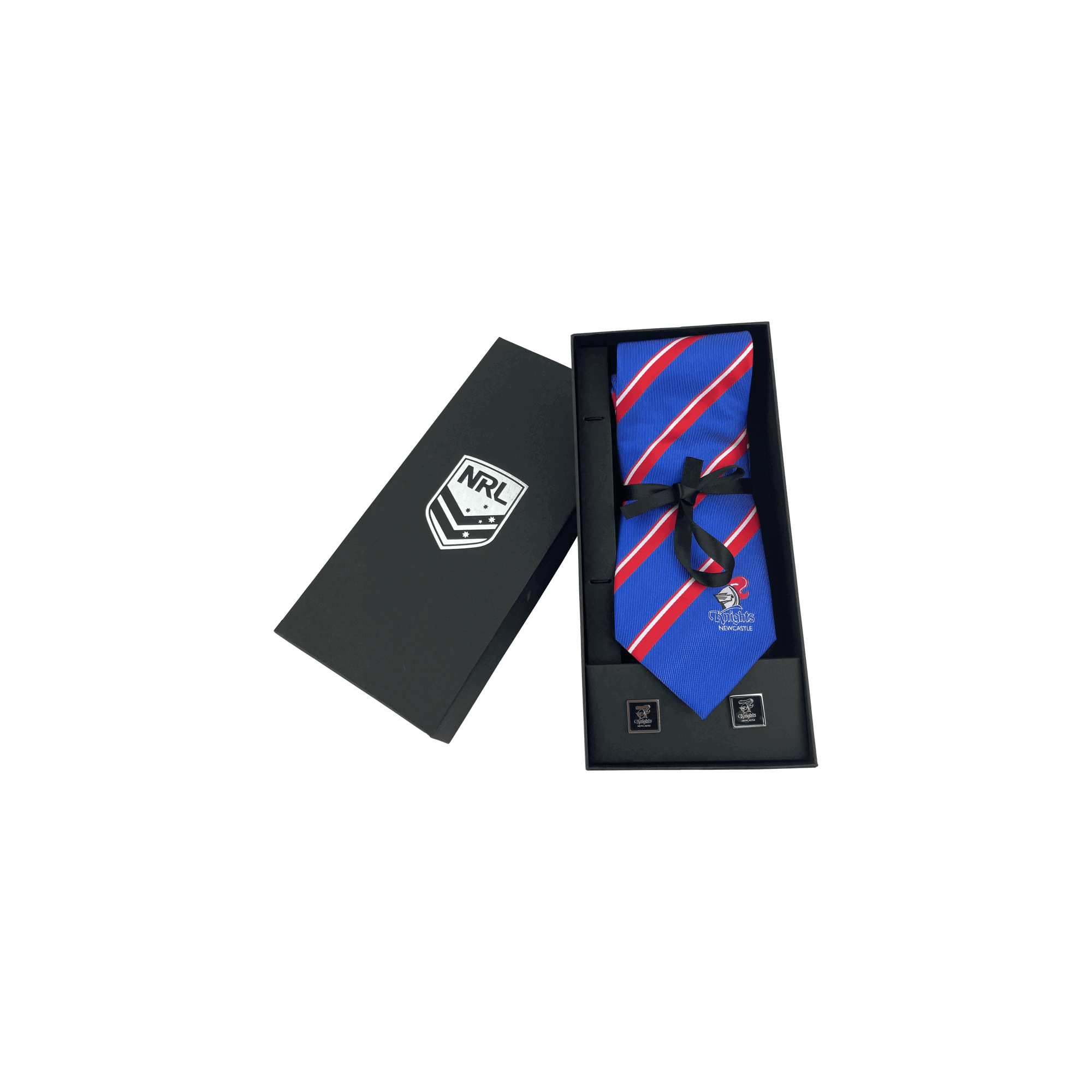 NEWCASTLE KNIGHTS NRL TIE AND CUFFLINKS SET_NEWCASTLE KNIGHTS_STUBBY CLUB