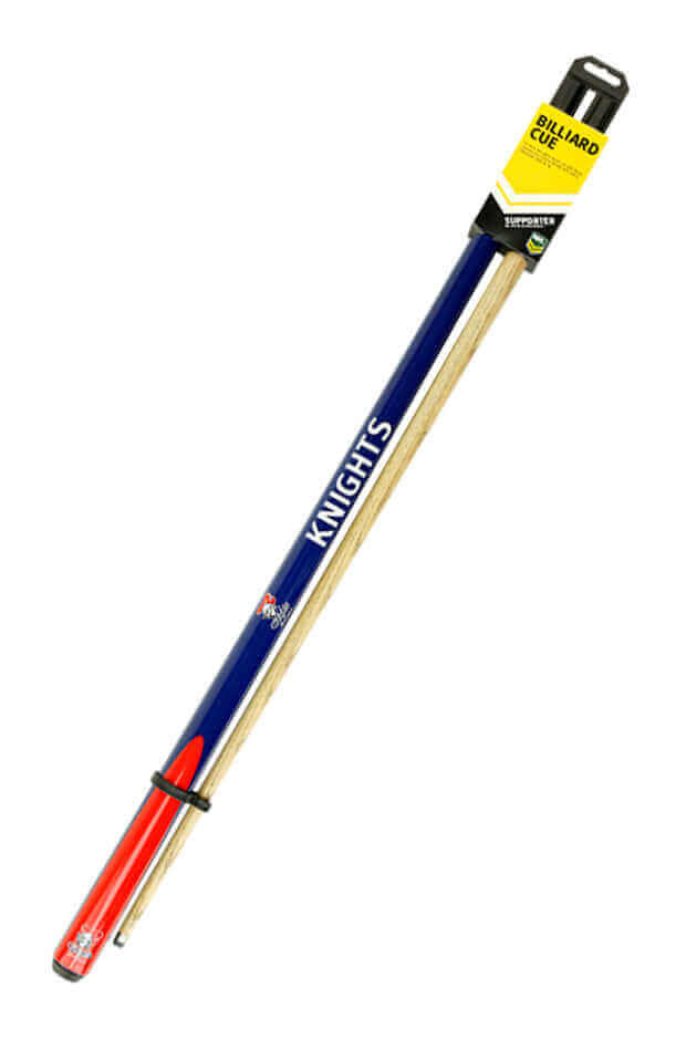 NRL 2 PIECE 57' CUE ASH SHAFT 10MM EIKMASTER TIP_NEWCASTLE KNIGHTS_STUBBY CLUB