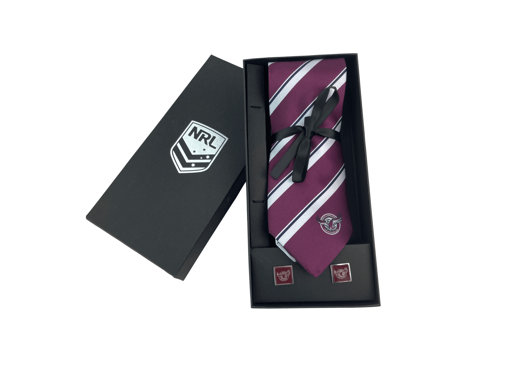 MANLY SEA EAGLES NRL TIE AND CUFFLINKS SET_MANLY SEA EAGLES_STUBBY CLUB