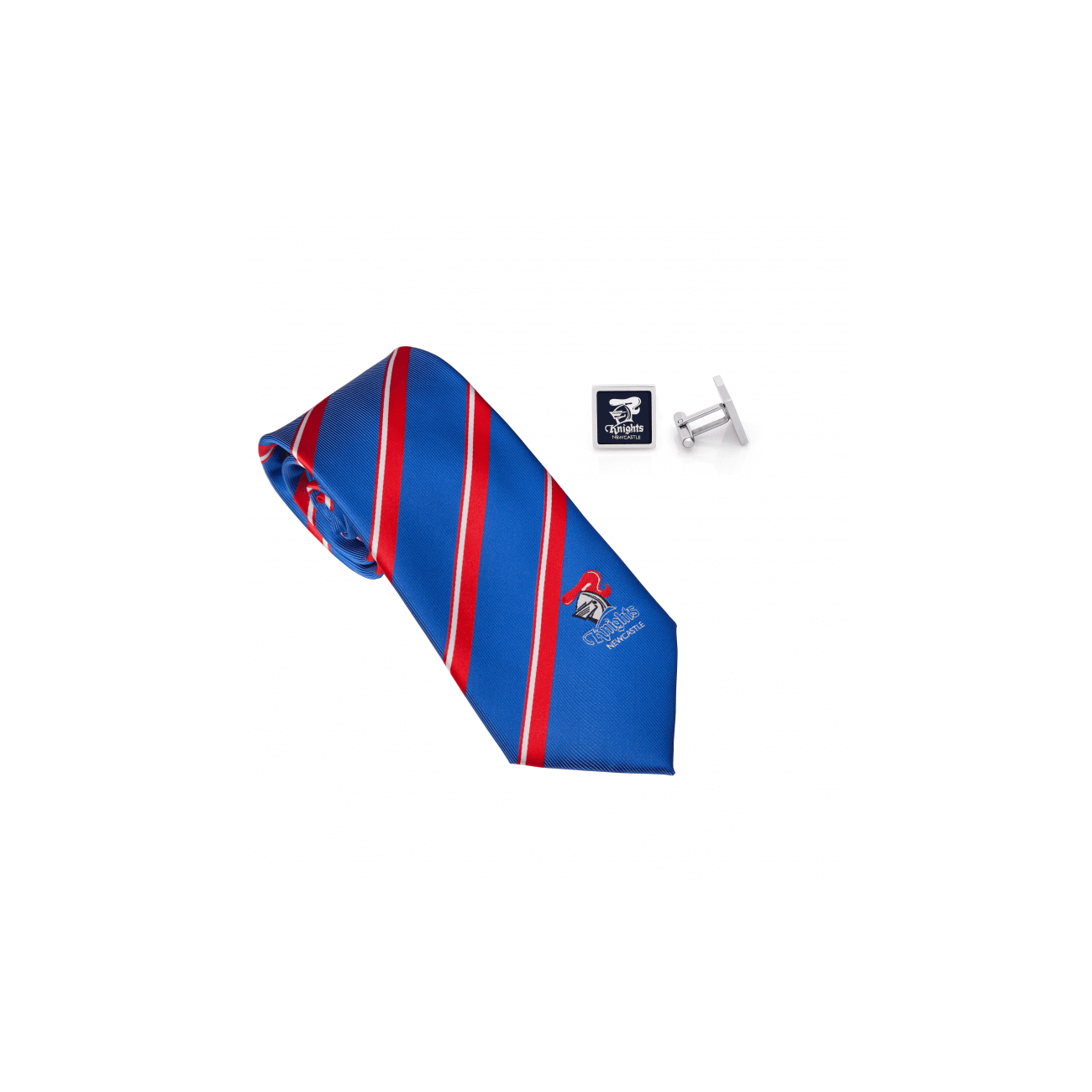 NEWCASTLE KNIGHTS NRL TIE AND CUFFLINKS SET_NEWCASTLE KNIGHTS_STUBBY CLUB